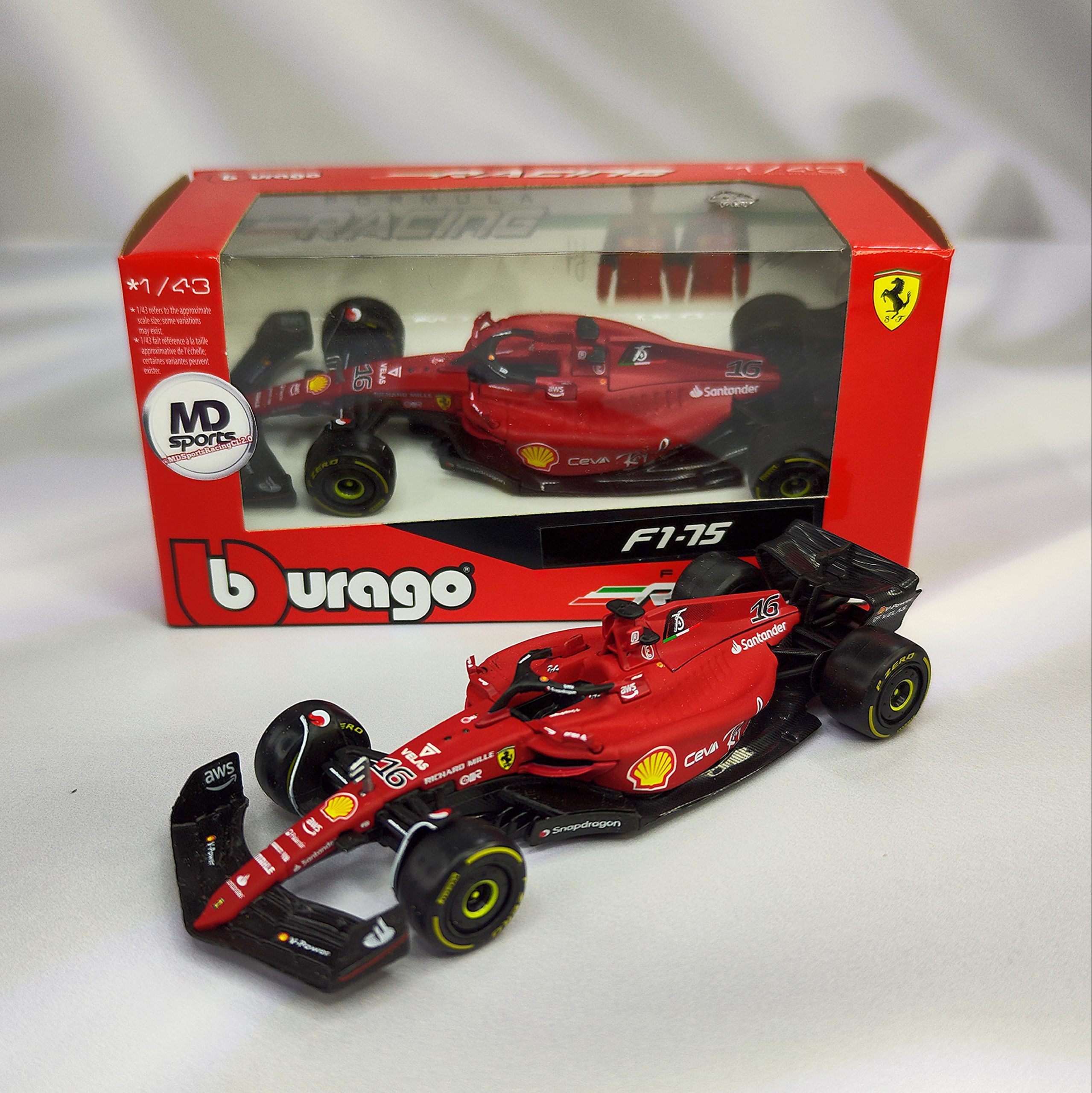 Ferrari F1-75 2022 #16 Charles Leclerc Caja Normal Burago 1:43