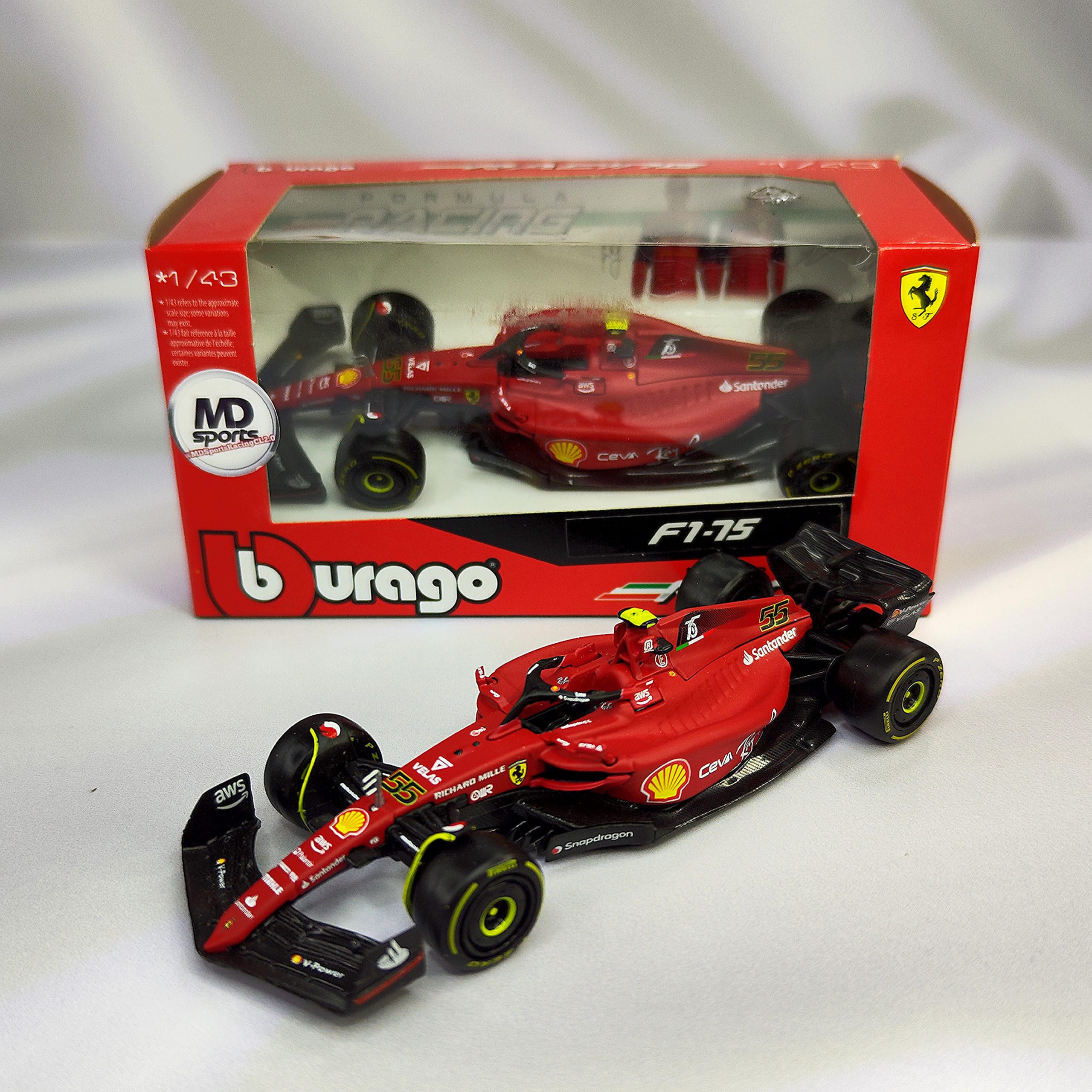 Ferrari F1-75 2022 #55 Carlos Sainz Caja Normal Burago 1:43