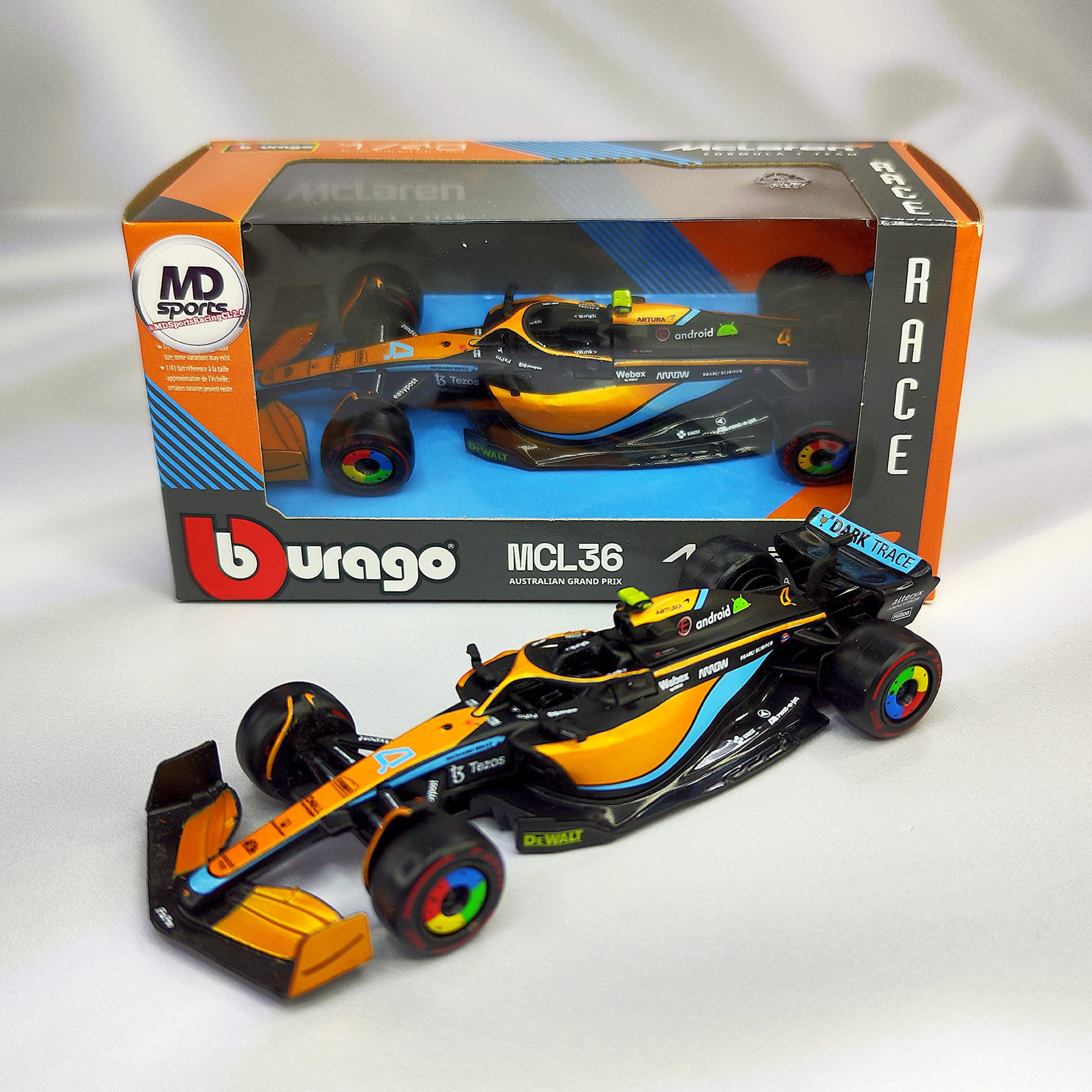 Mclaren MCL36 2022 #4 Lando Norris Caja Normal Burago 1:43