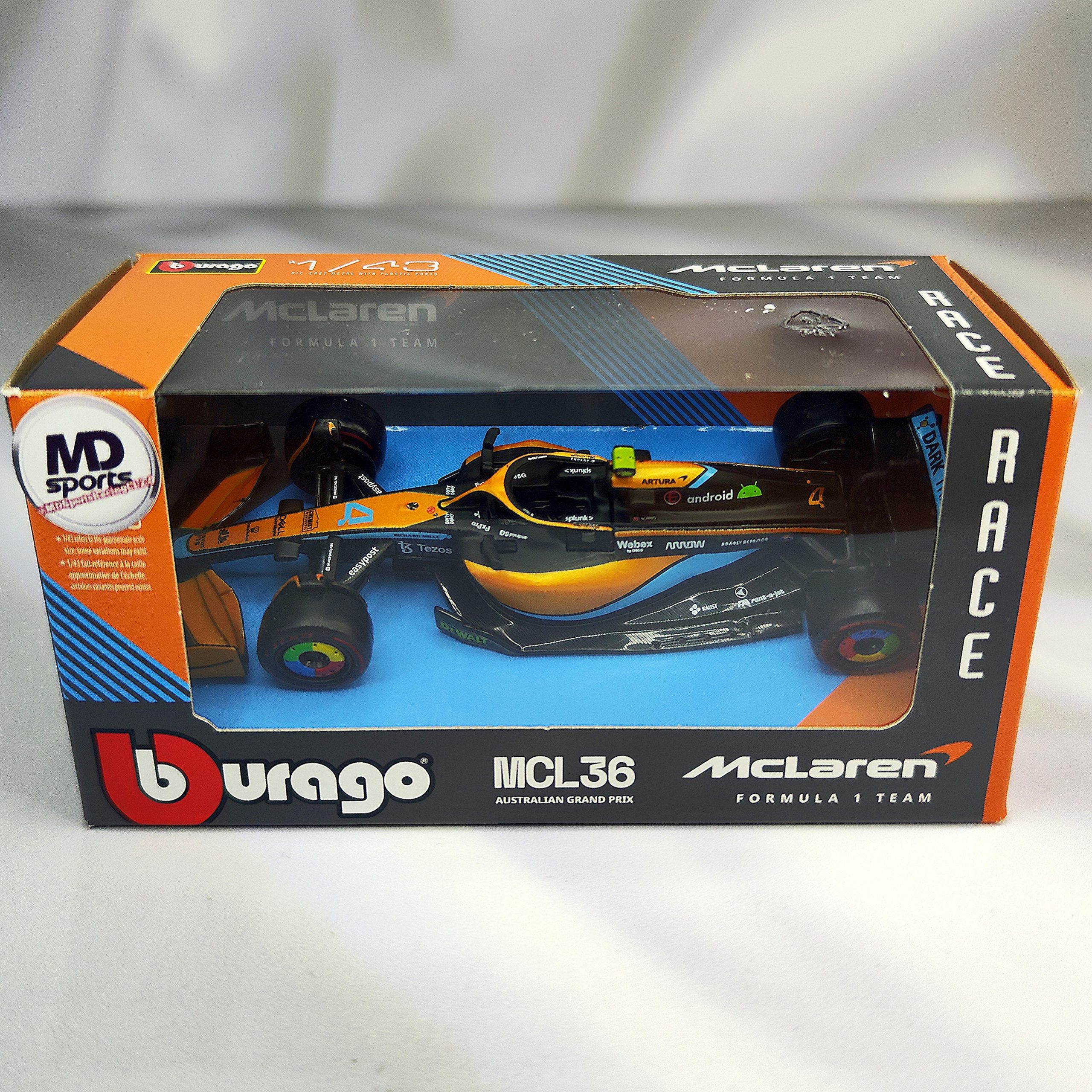 Mclaren MCL36 2022 #4 Lando Norris Caja Normal Burago 1:43