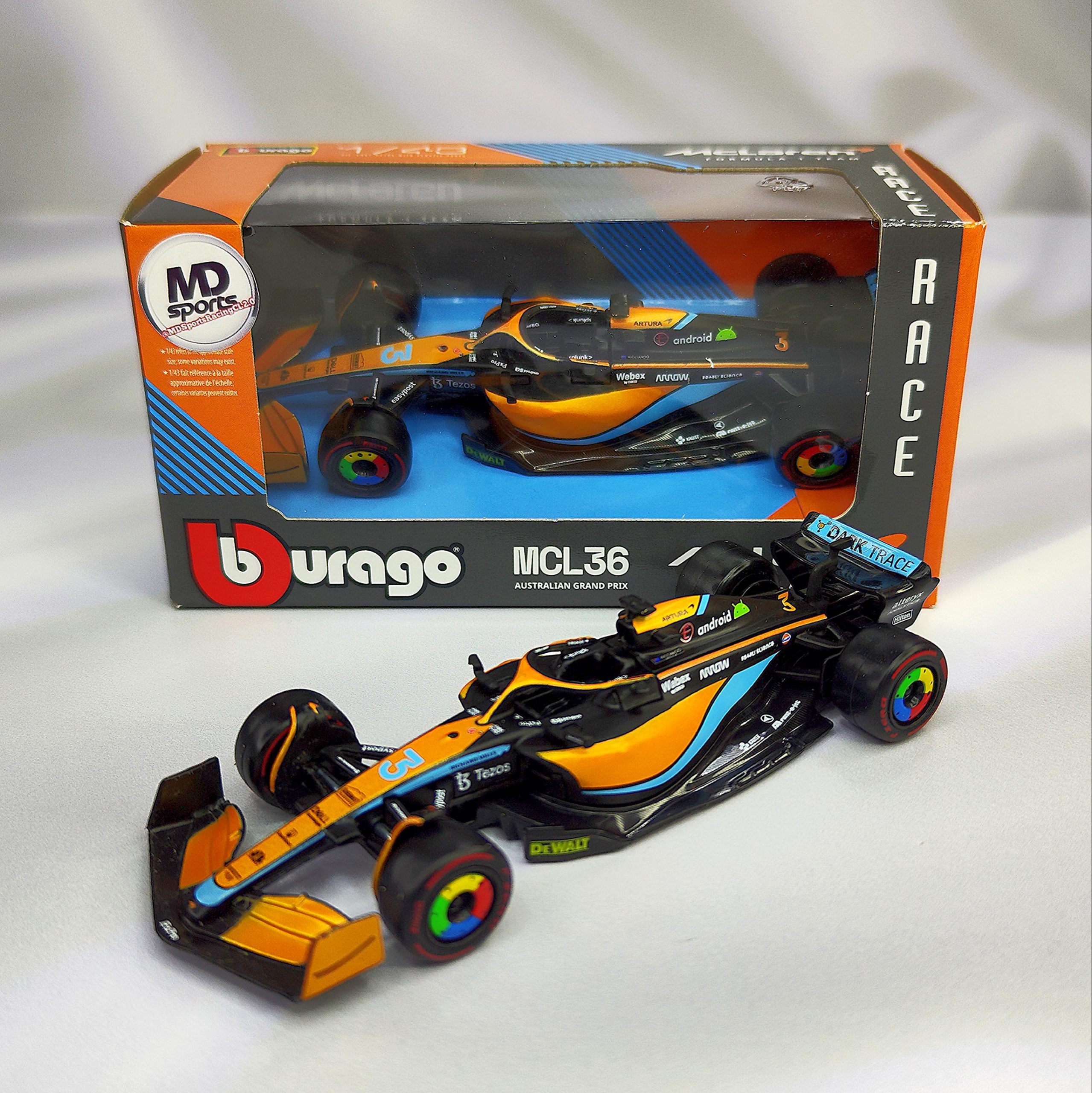 Mclaren MCL36 2022 #3 Daniel Ricciardo Caja Normal Burago 1:43