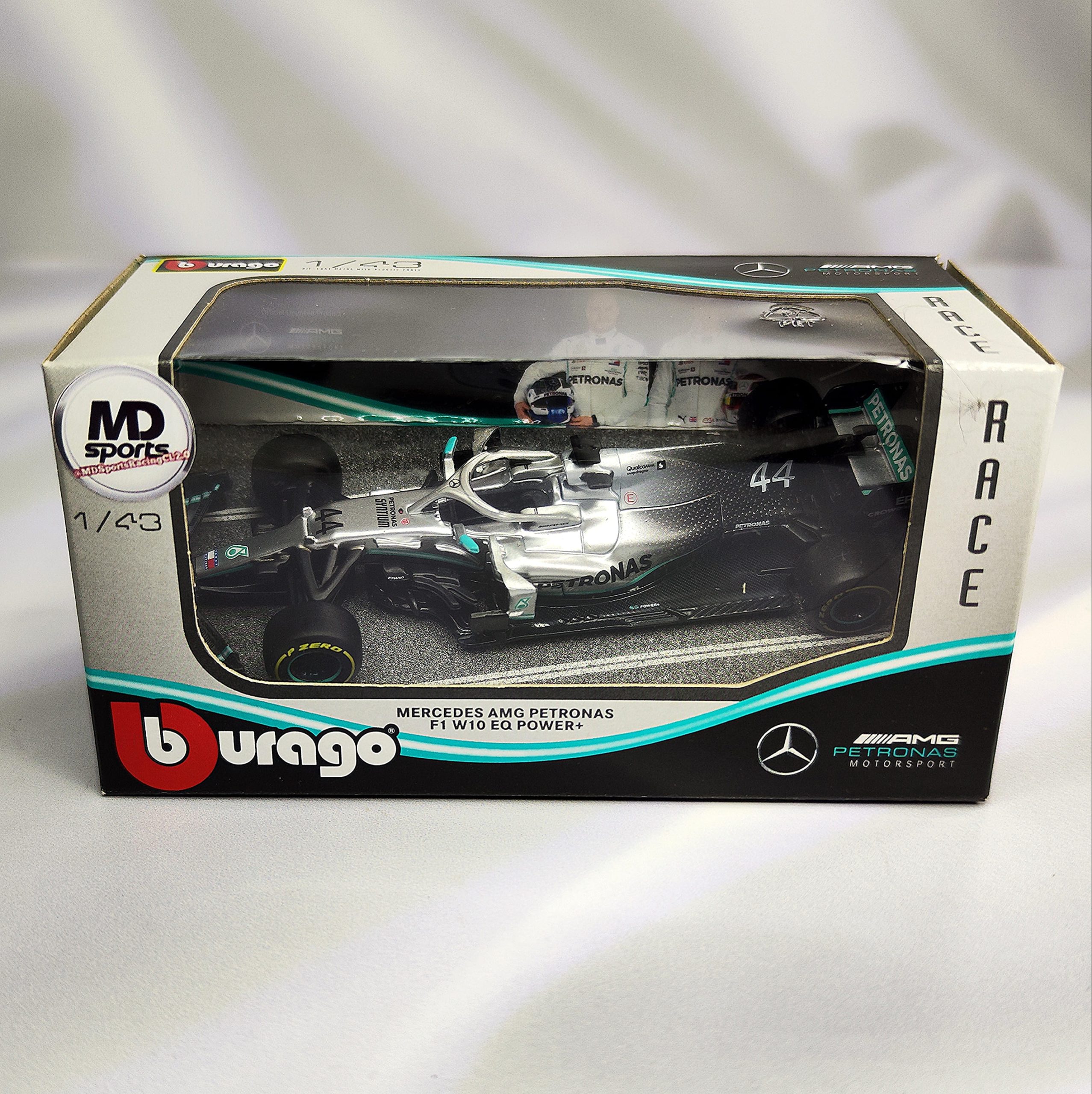 Mercedes W10 2019 #44 Lewis Hamilton Caja Normal Burago 1:43