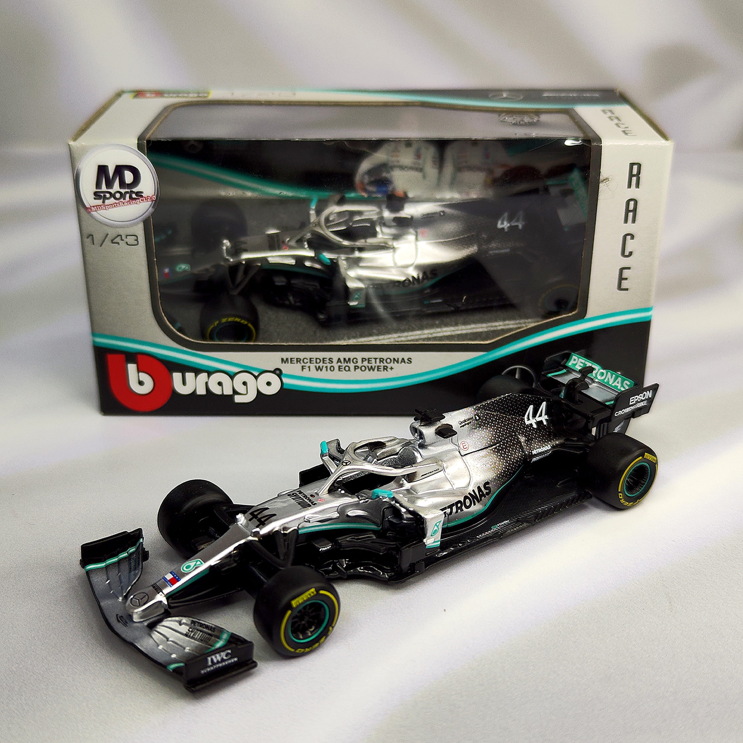 Mercedes W10 2019 #44 Lewis Hamilton Caja Normal Burago 1:43