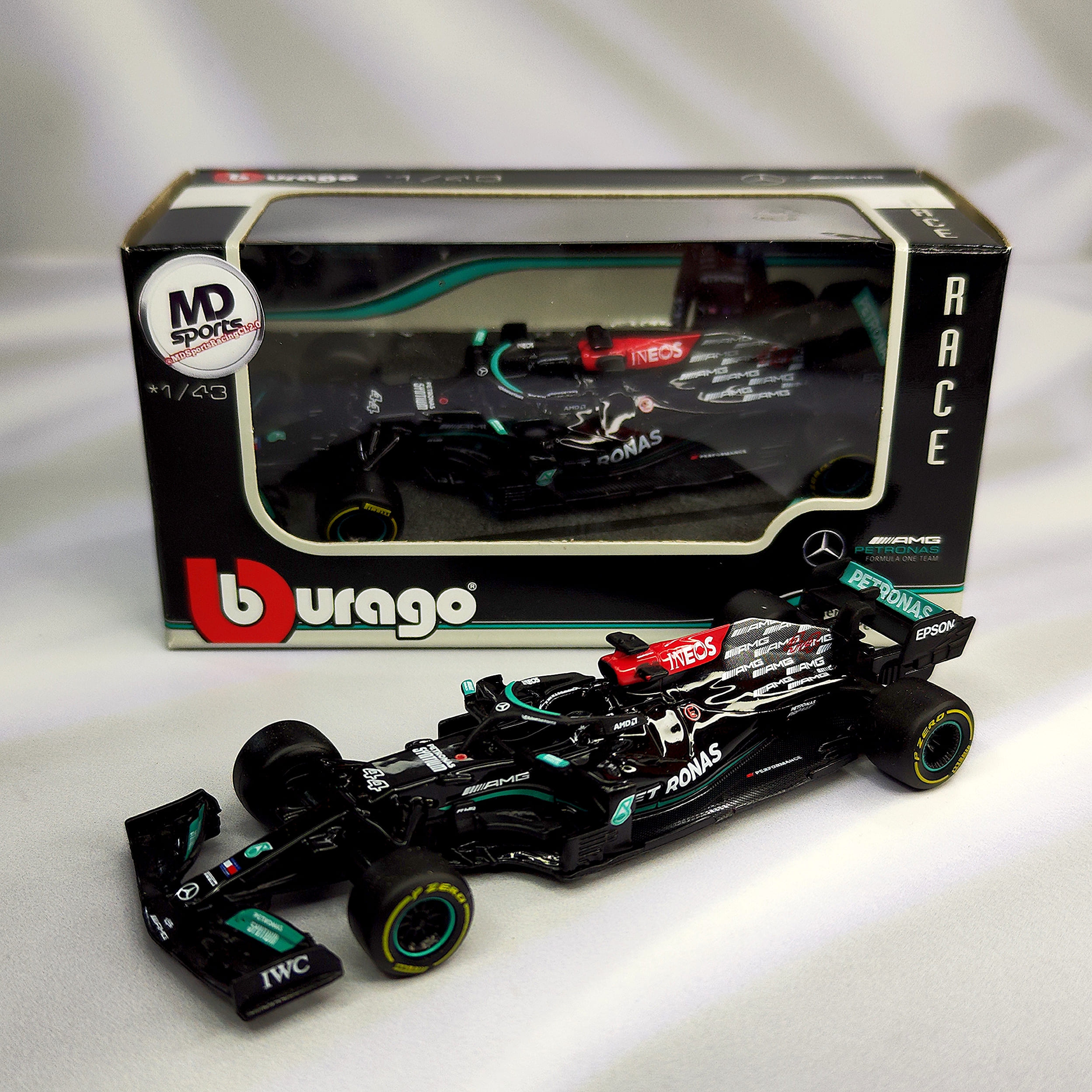 Mercedes W12 2021 #44 Lewis Hamilton Caja Normal Burago 1:43