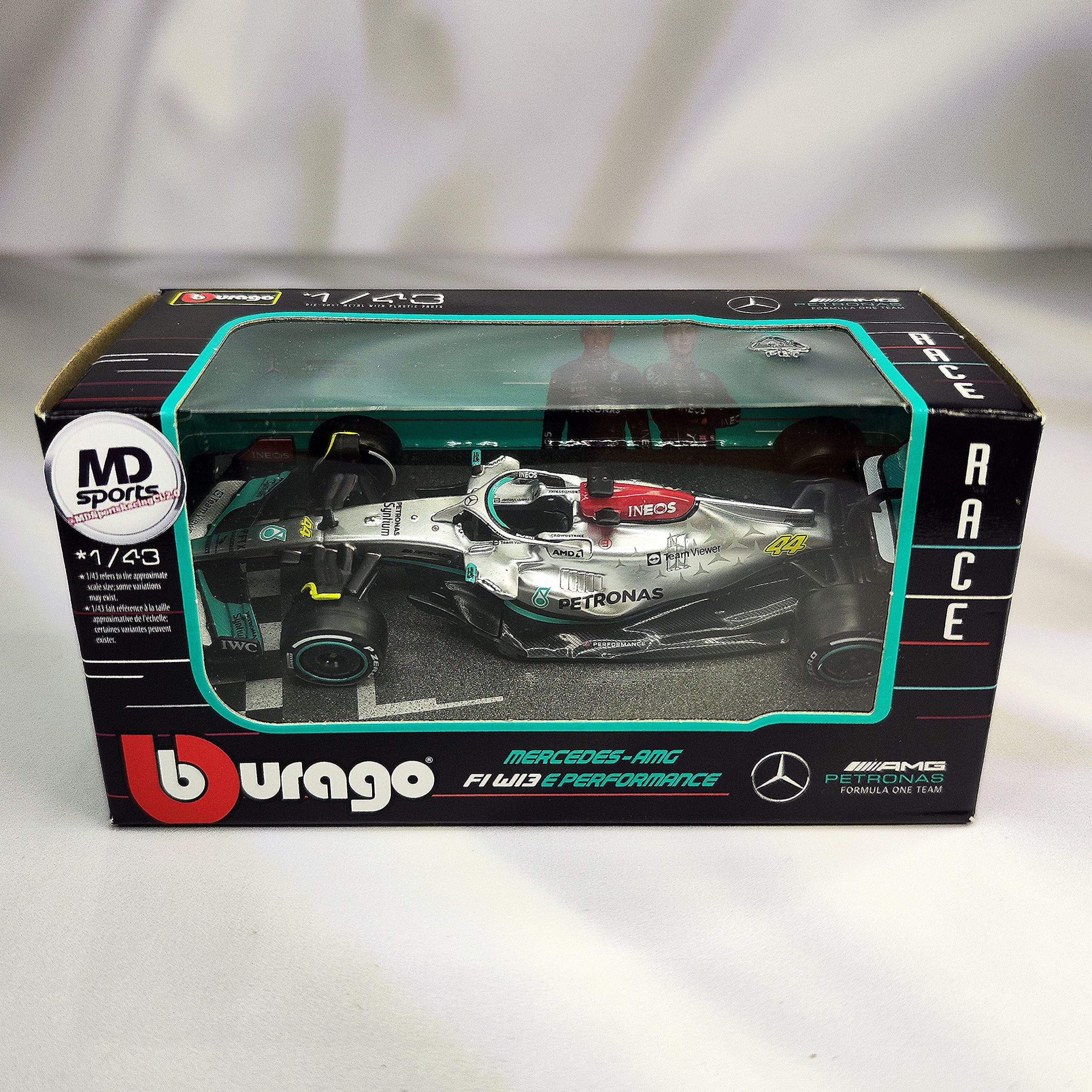 Mercedes W13 2022 #44 Lewis Hamilton Caja Normal Burago 1:43