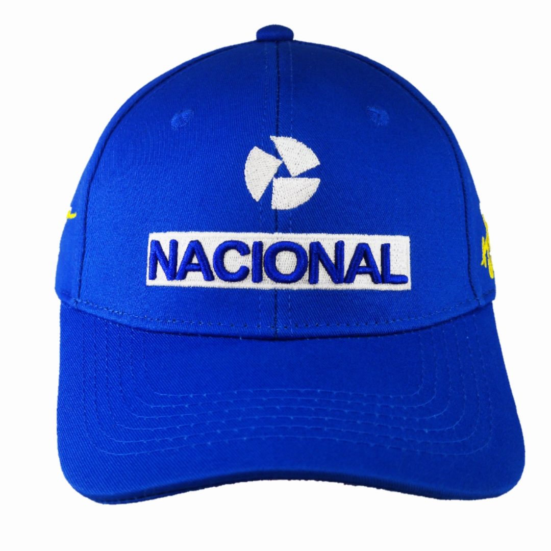 Gorro Jockey Ayrton Senna Formula 1 Retro Nacional Azul