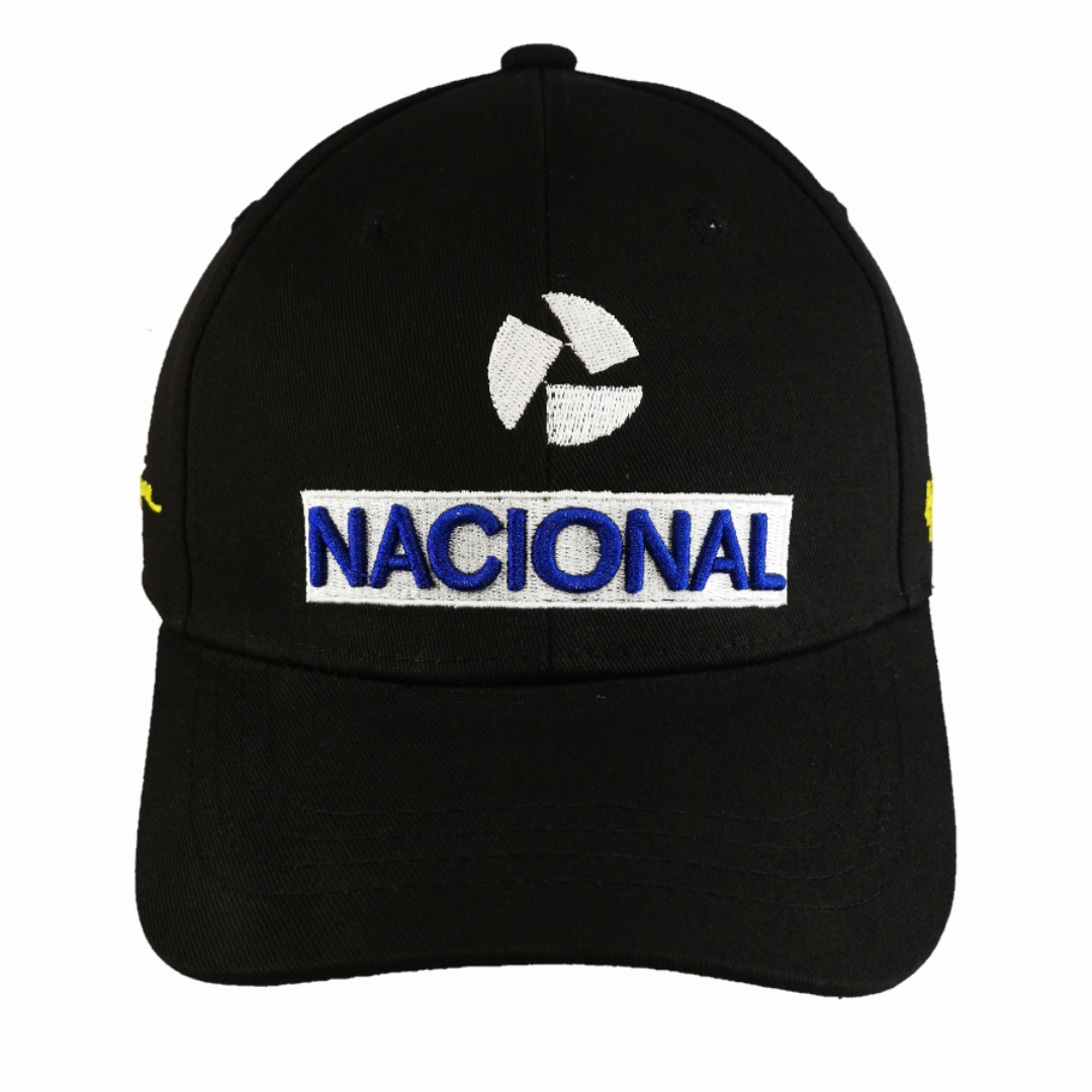 Gorro Jockey Ayrton Senna Formula 1 Retro Nacional Negro