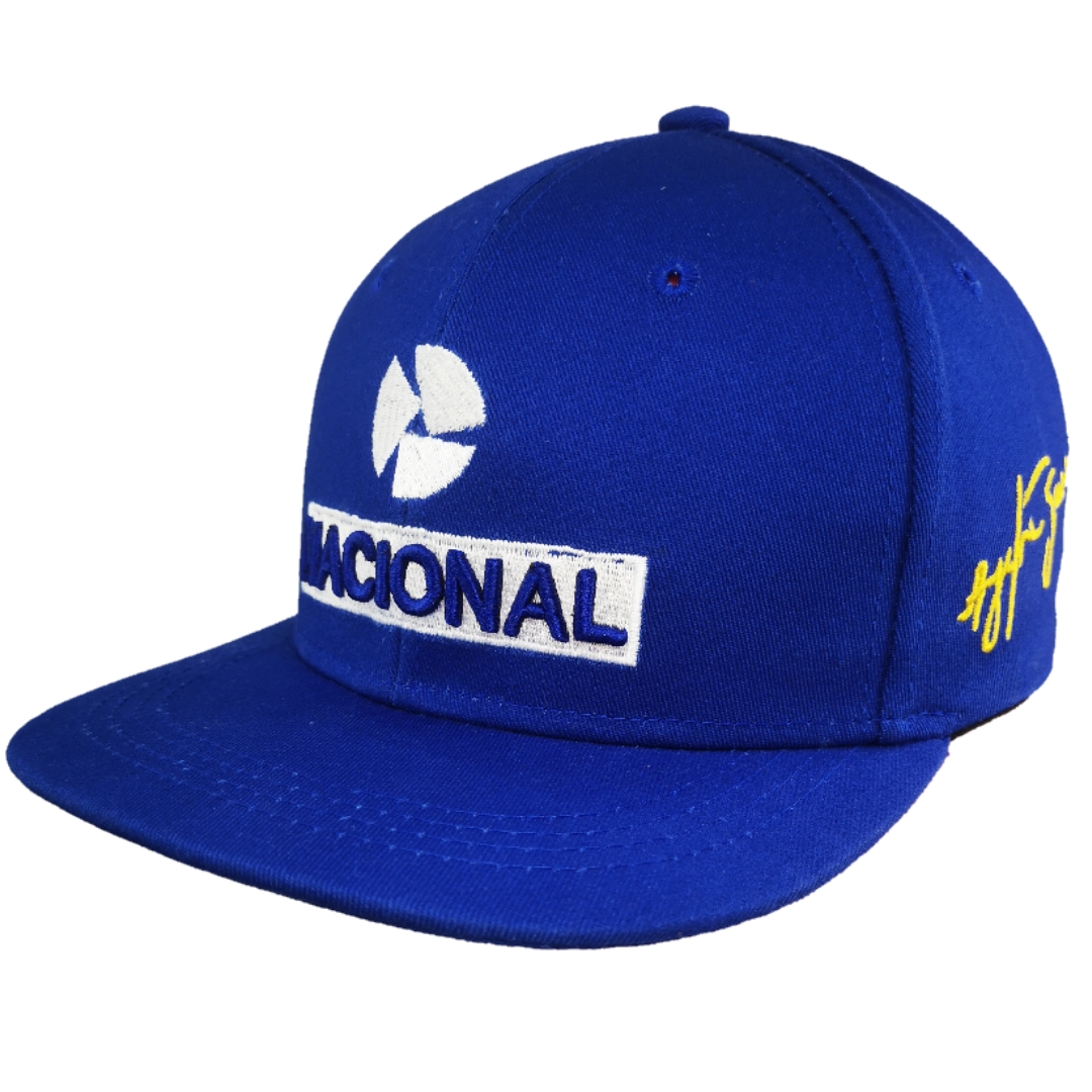 Gorro Snap Ayrton Senna Formula 1 Retro Nacional Azul