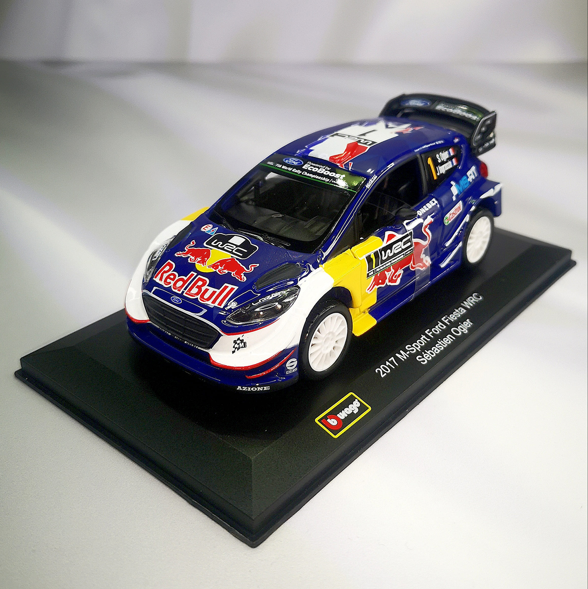 Ford Fiesta WRC 2017 #1 Sebastien Ogier Caja Acrilica Burago 1:32