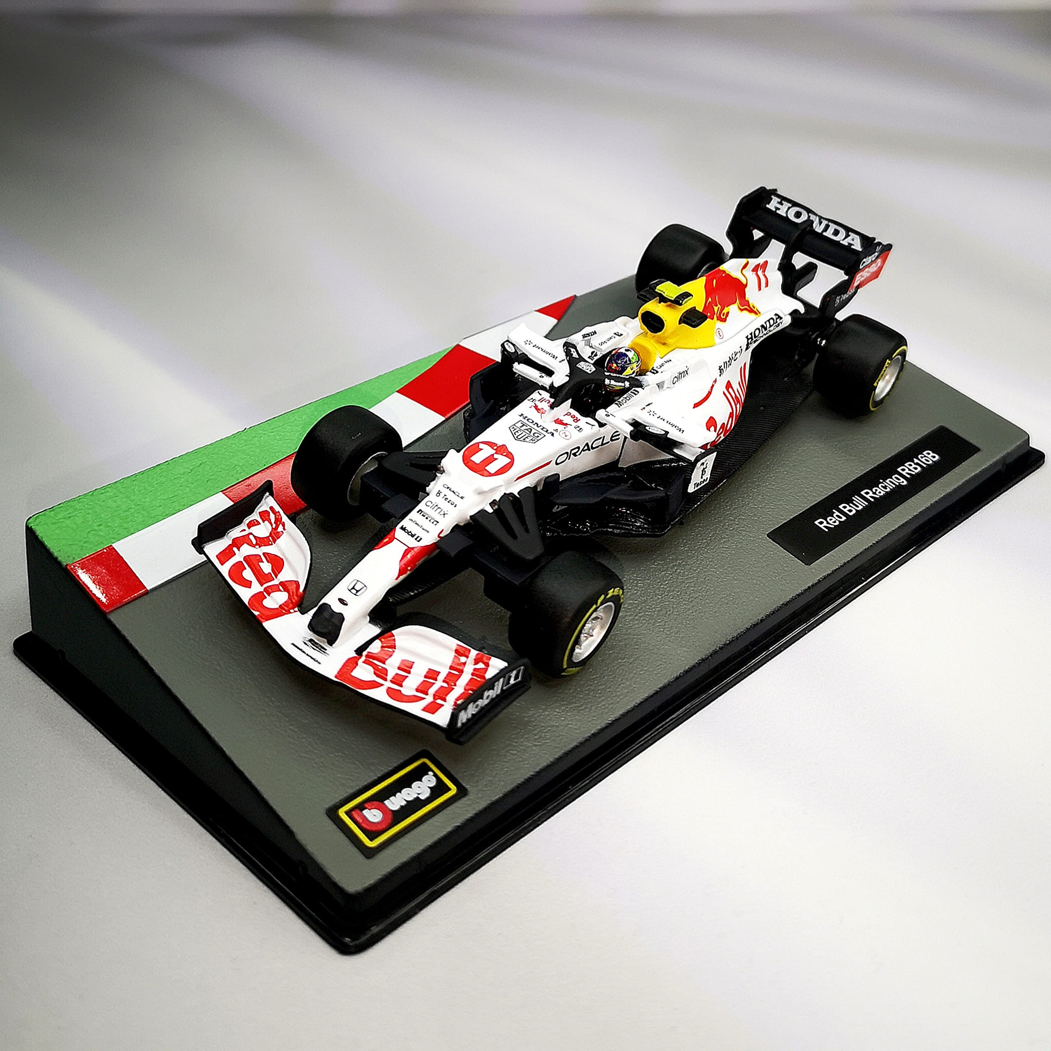 RedBull RB16b Special Blanco 2021 #11 Checo Perez Caja Acrilica Burago 1:43