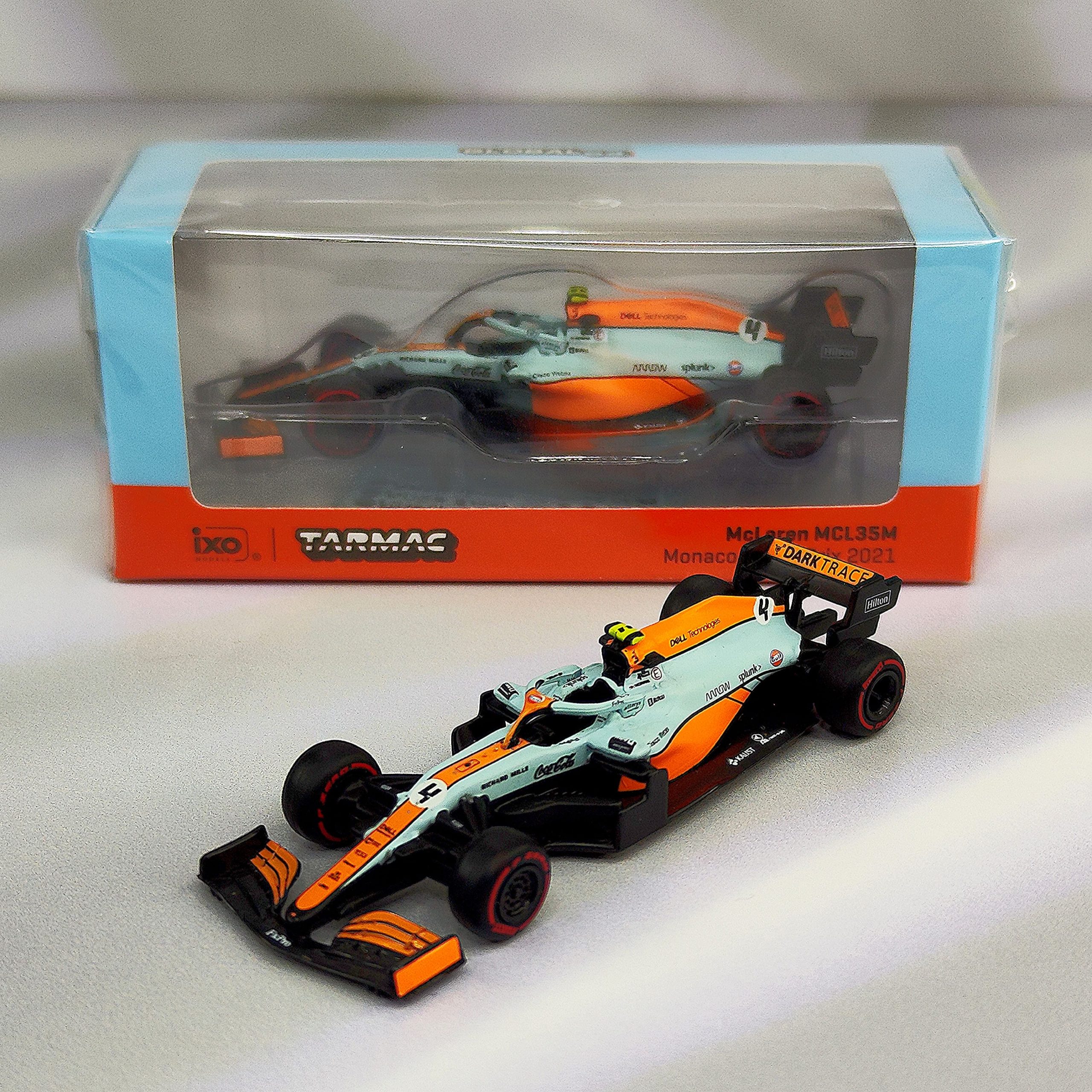 Mclaren MCL35 Gulf Livery 2021 #4 Lando Norris Caja Normal Tarmac 1:64