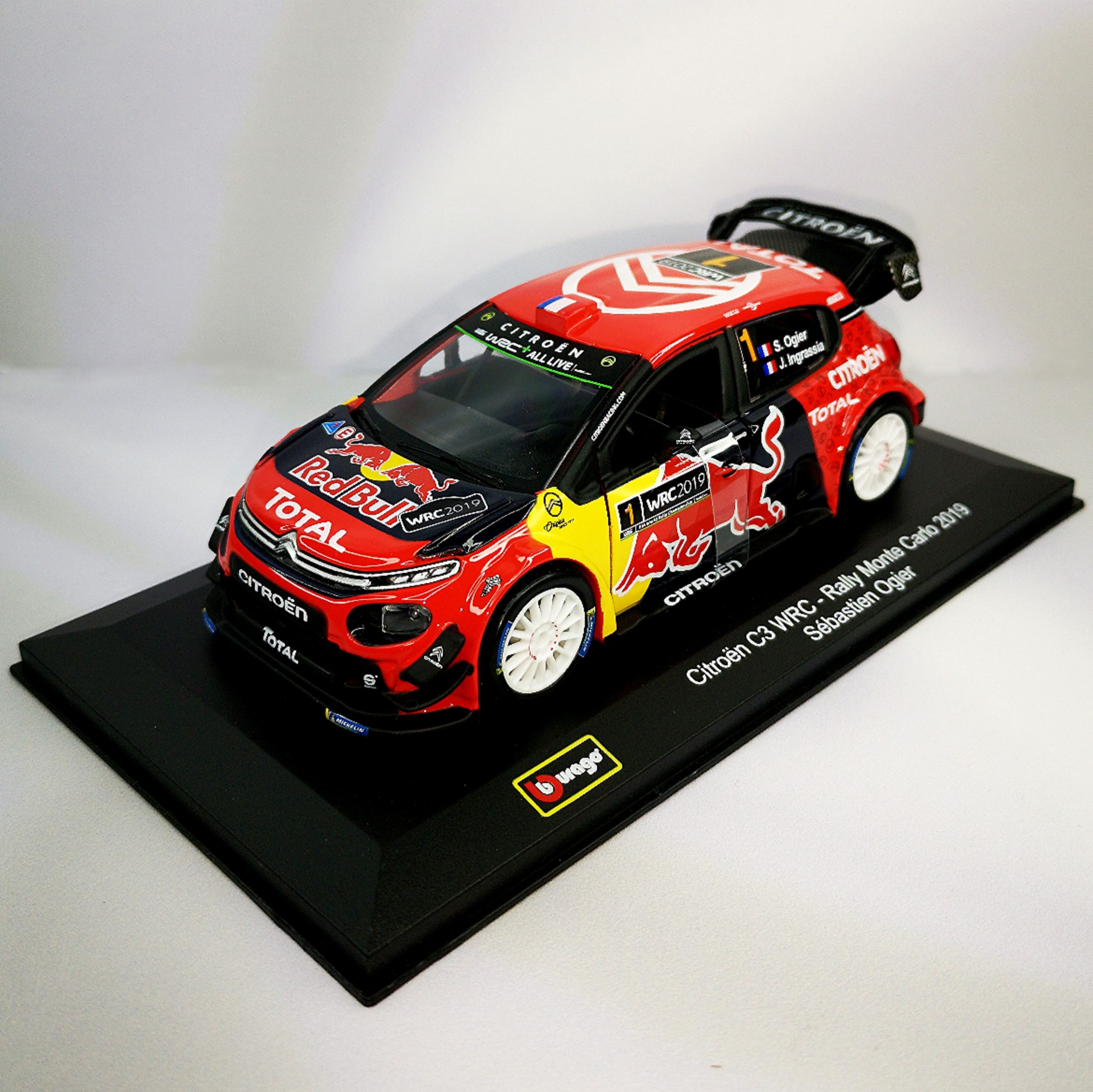 Citroen C3 WRC 2019 #1 Sebastien Ogier Caja Acrilica Burago 1:32