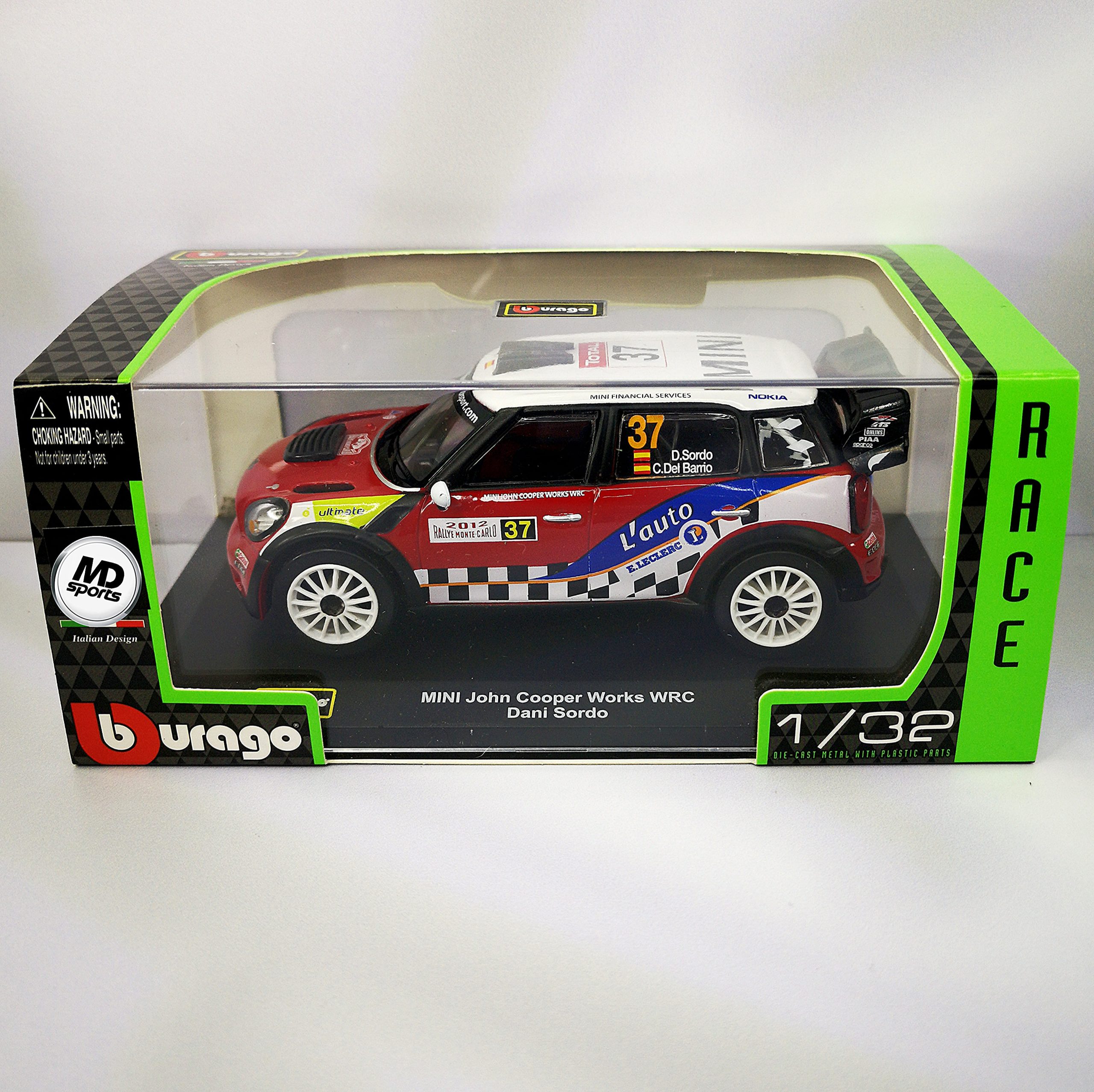 Mini Cooper Works WRC 2012 #37 Dani Sordo Caja Acrilica Burago 1:32