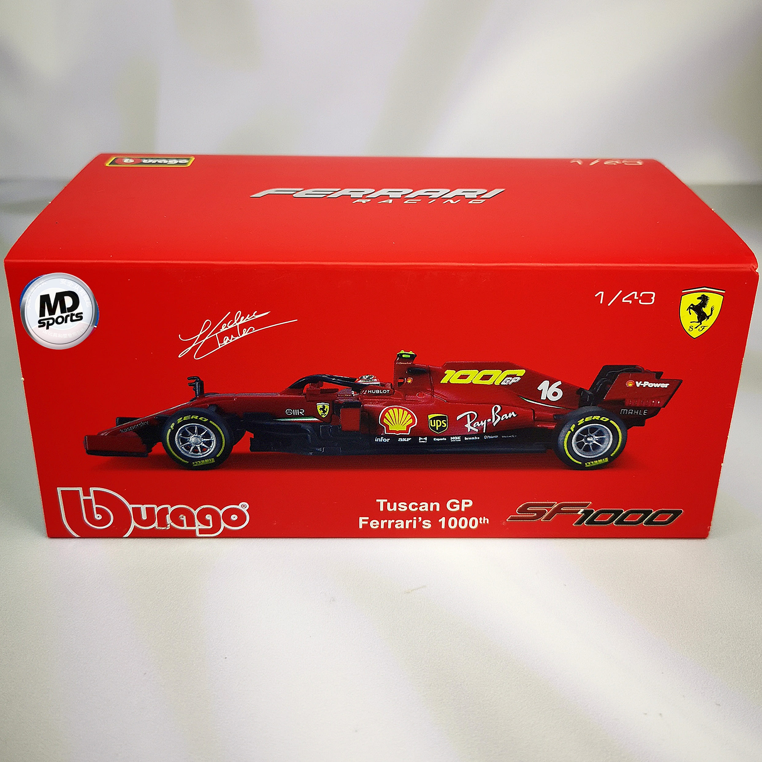 Ferrari SF1000 Special 2020 #16 Charles Leclerc Caja Acrilica Burago 1:43