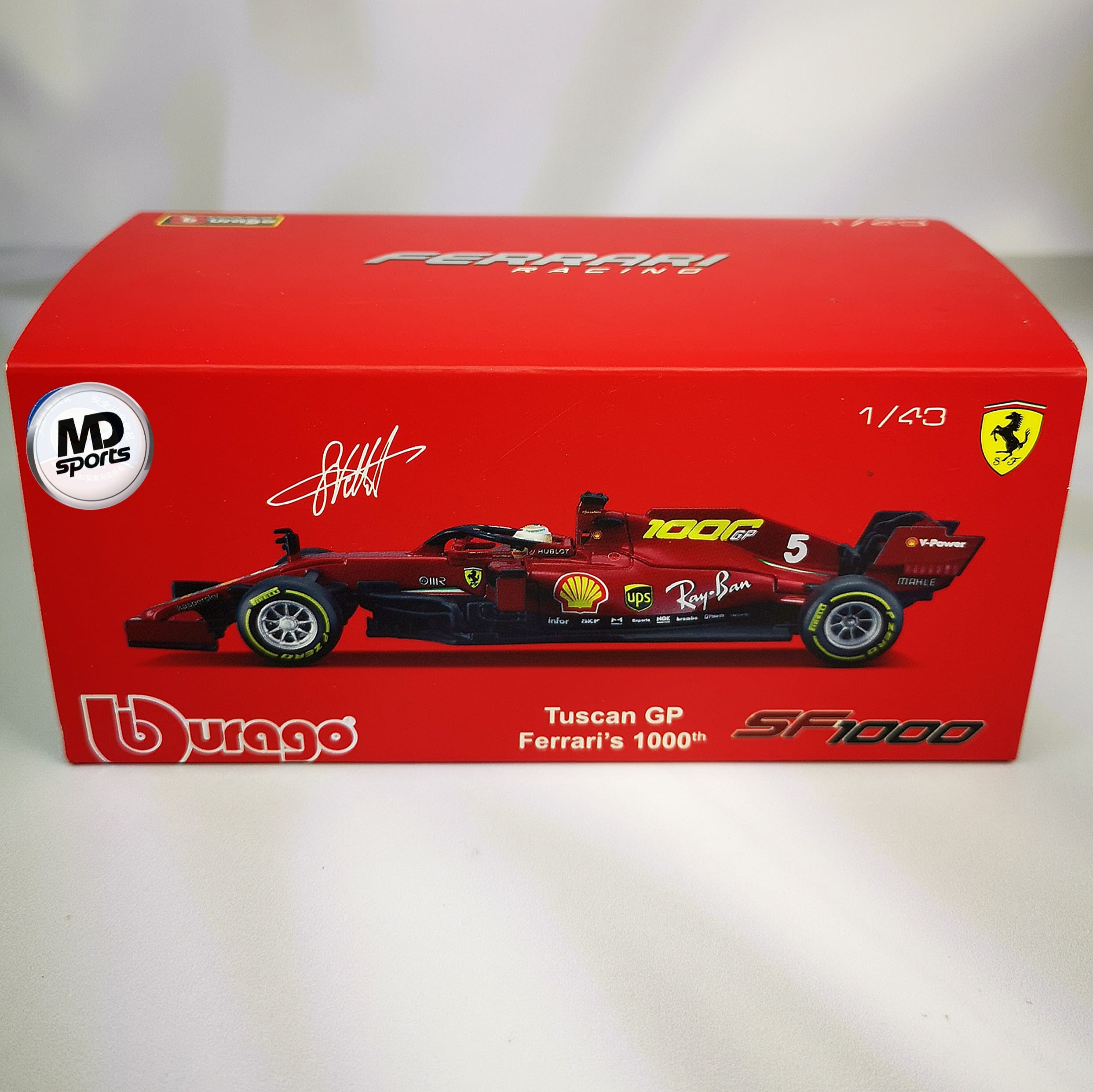 Ferrari SF1000 Special 2020 #5 Sebastian Vettel Caja Acrilica Burago 1:43