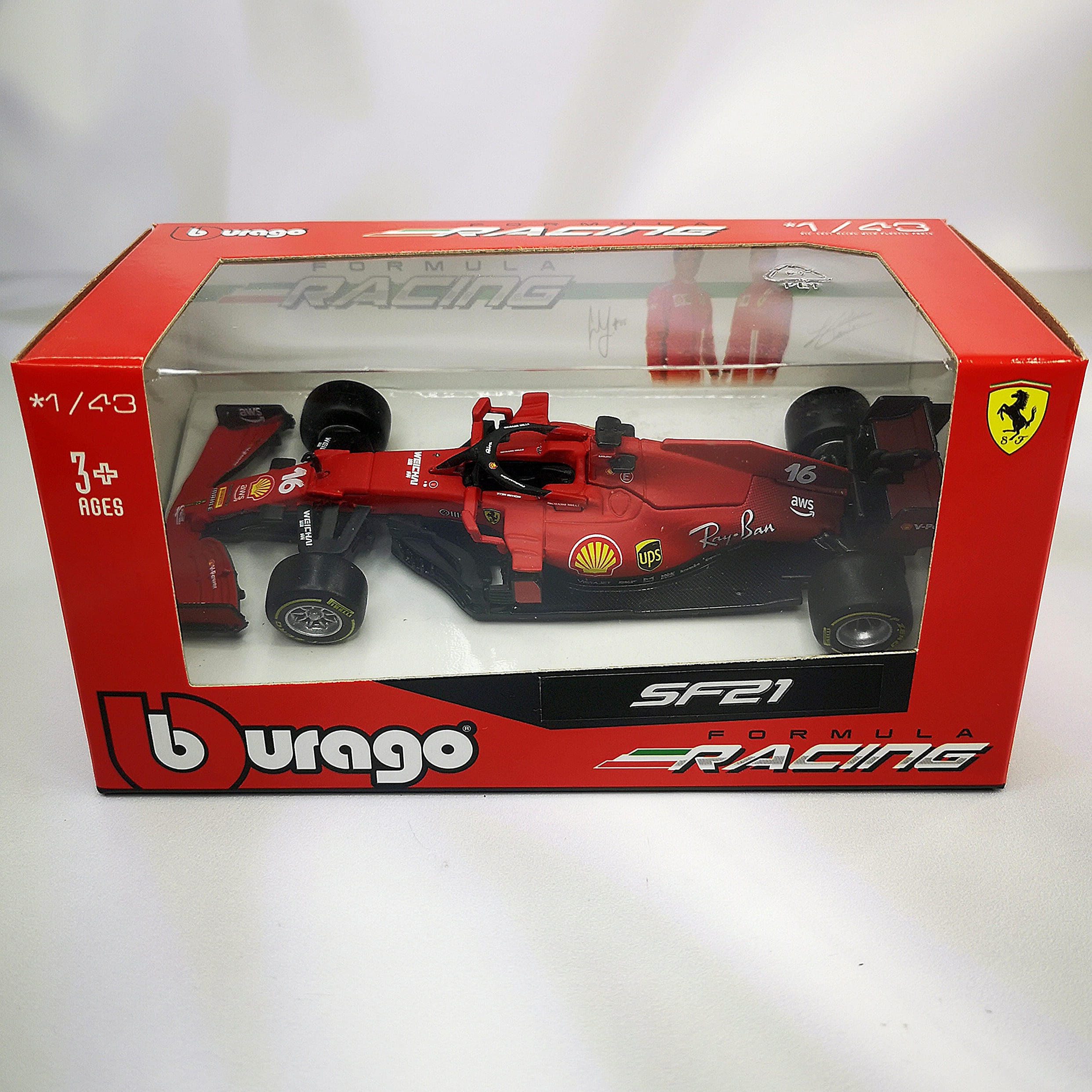 Ferrari SF21 2021 #16 Charles Leclerc Caja Normal Burago 1:43