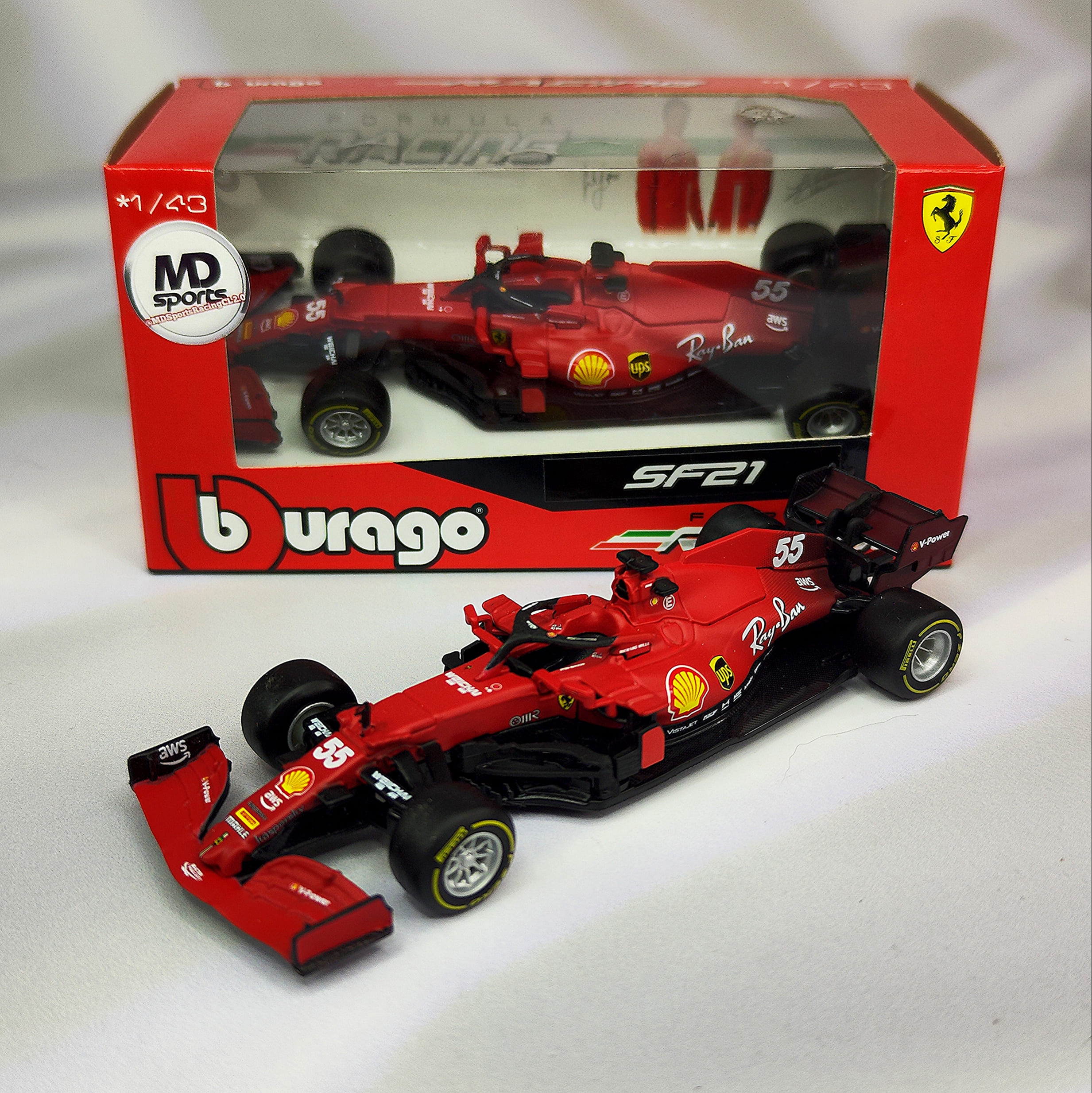 Ferrari SF21 2021 #55 Carlos Sainz Caja Normal Burago 1:43