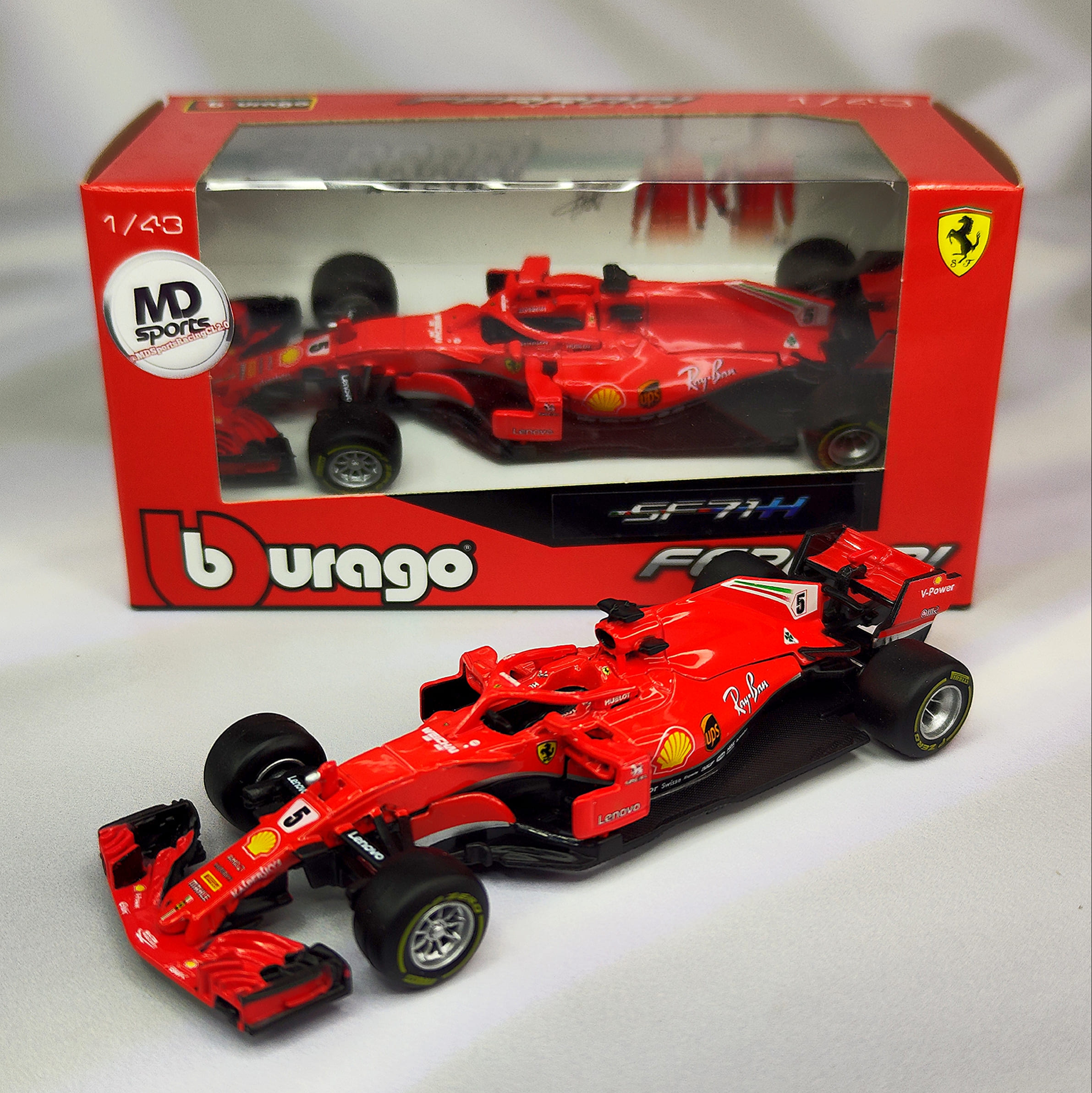 Ferrari SF71 2018 #5 Sebastian Vettel Caja Normal Burago 1:43