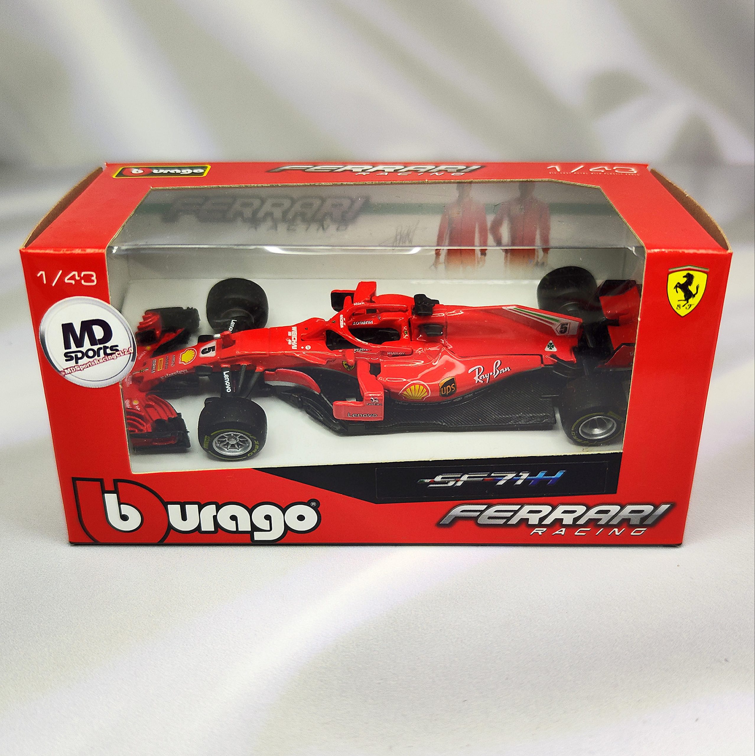 Ferrari SF71 2018 #5 Sebastian Vettel Caja Normal Burago 1:43