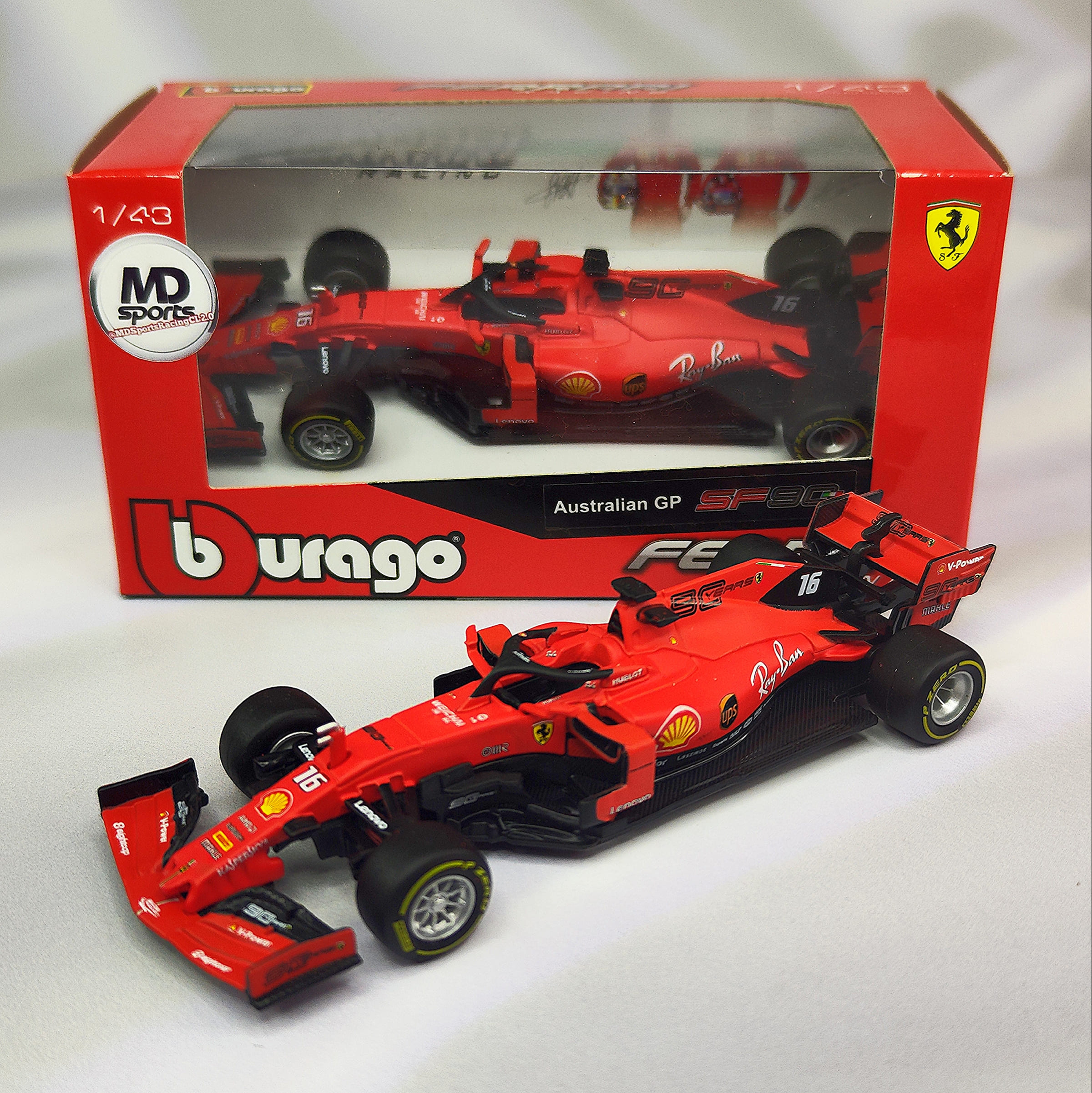 Ferrari SF90 2019 #16 Charles Leclerc Caja Normal Burago 1:43