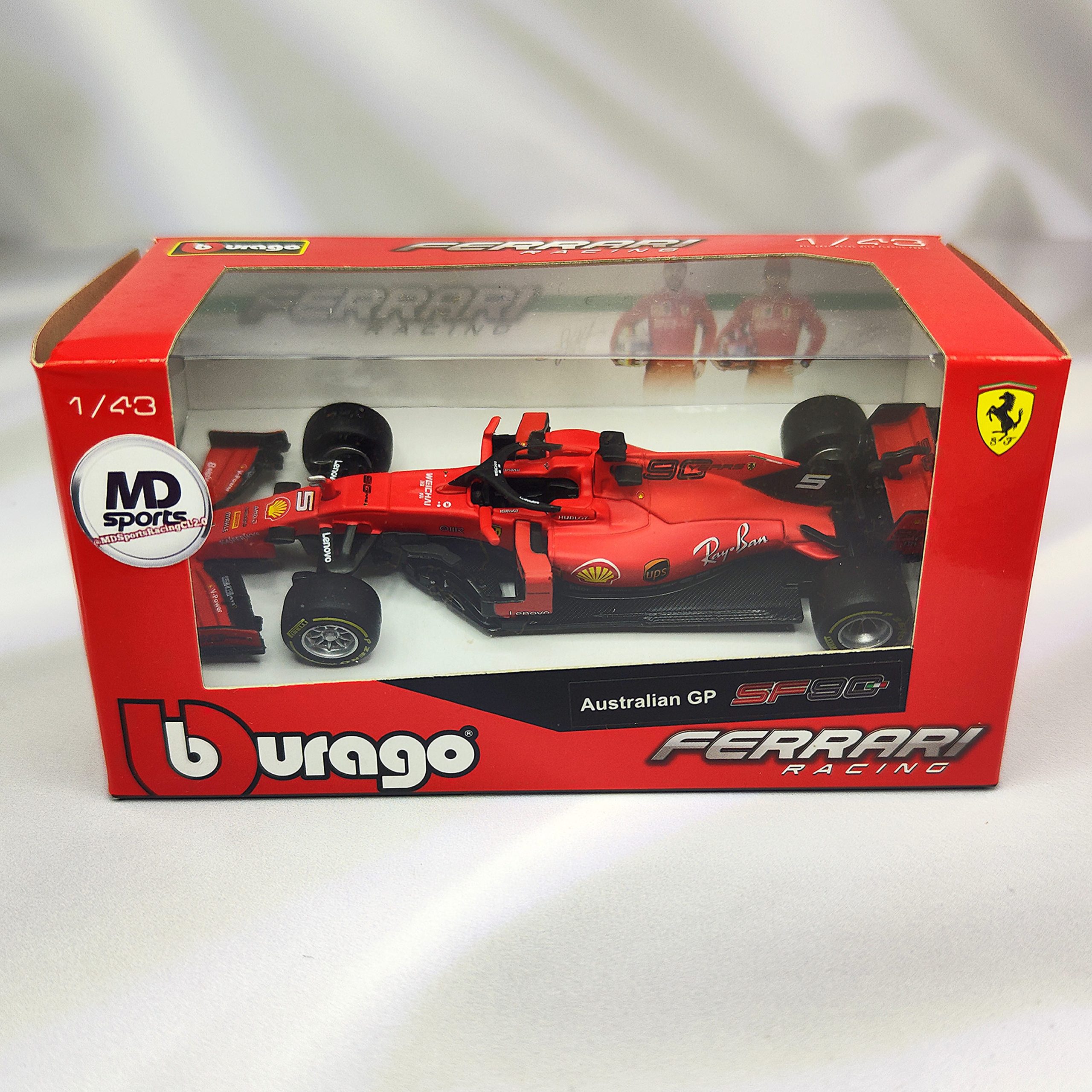 Ferrari SF90 2019 #5 Sebastian Vettel Caja Normal Burago 1:43