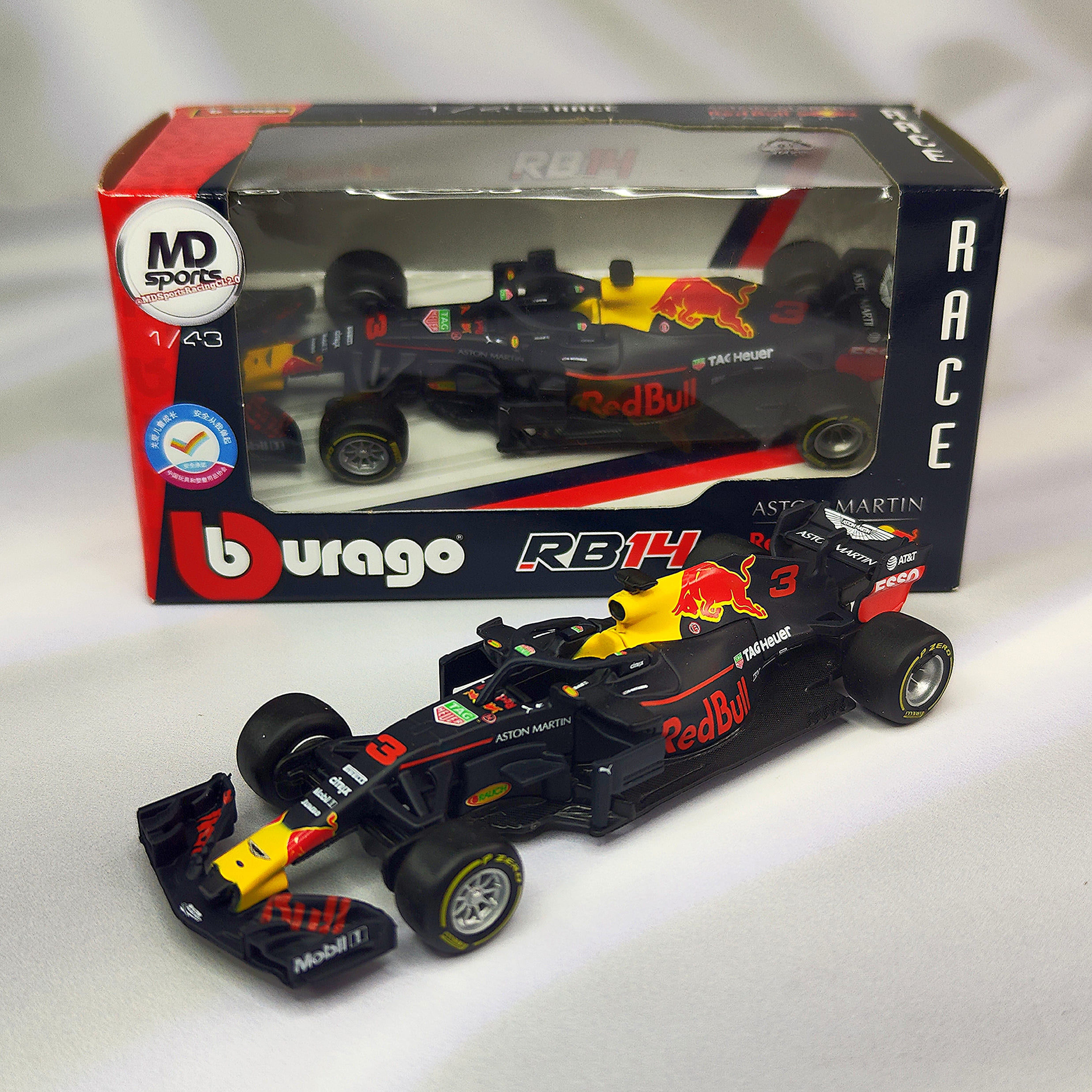 RedBull RB14 2018 3 Daniel Ricciardo Caja Normal Burago 1 43 Tienda F1 MD Sports