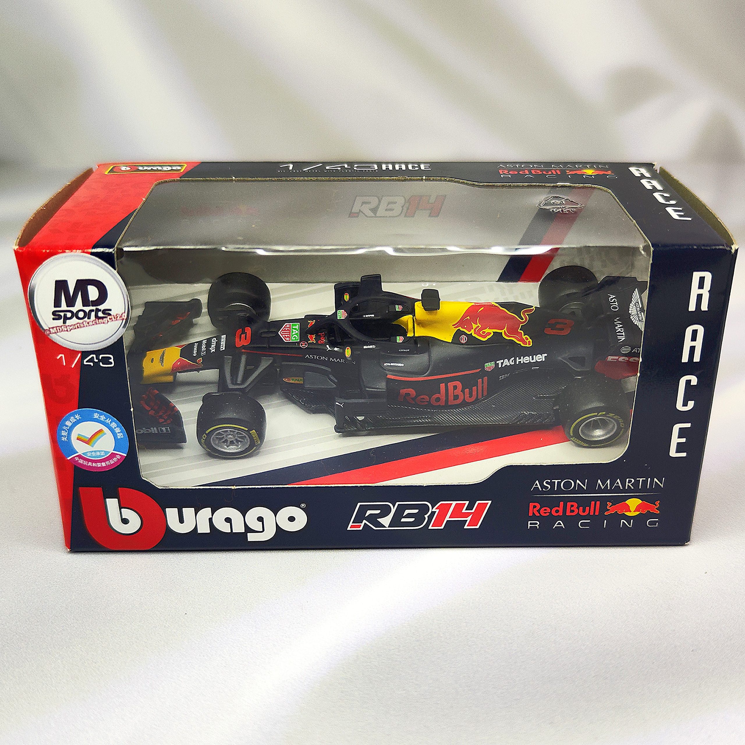 RedBull RB14 2018 #3 Daniel Ricciardo Caja Normal Burago 1:43