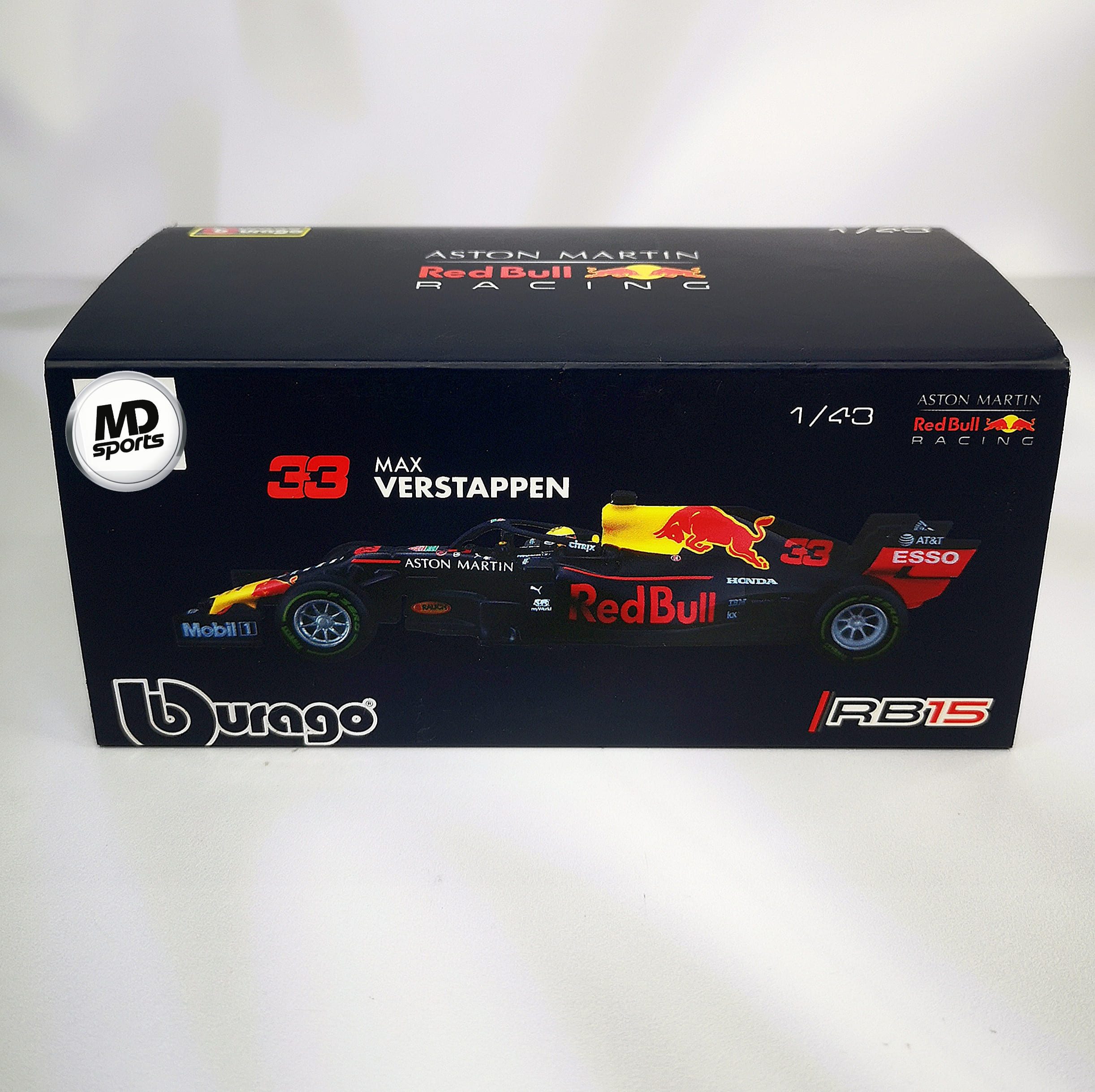 RedBull RB15 2019 #33 Max Verstappen Caja Acrilica Burago 1:43