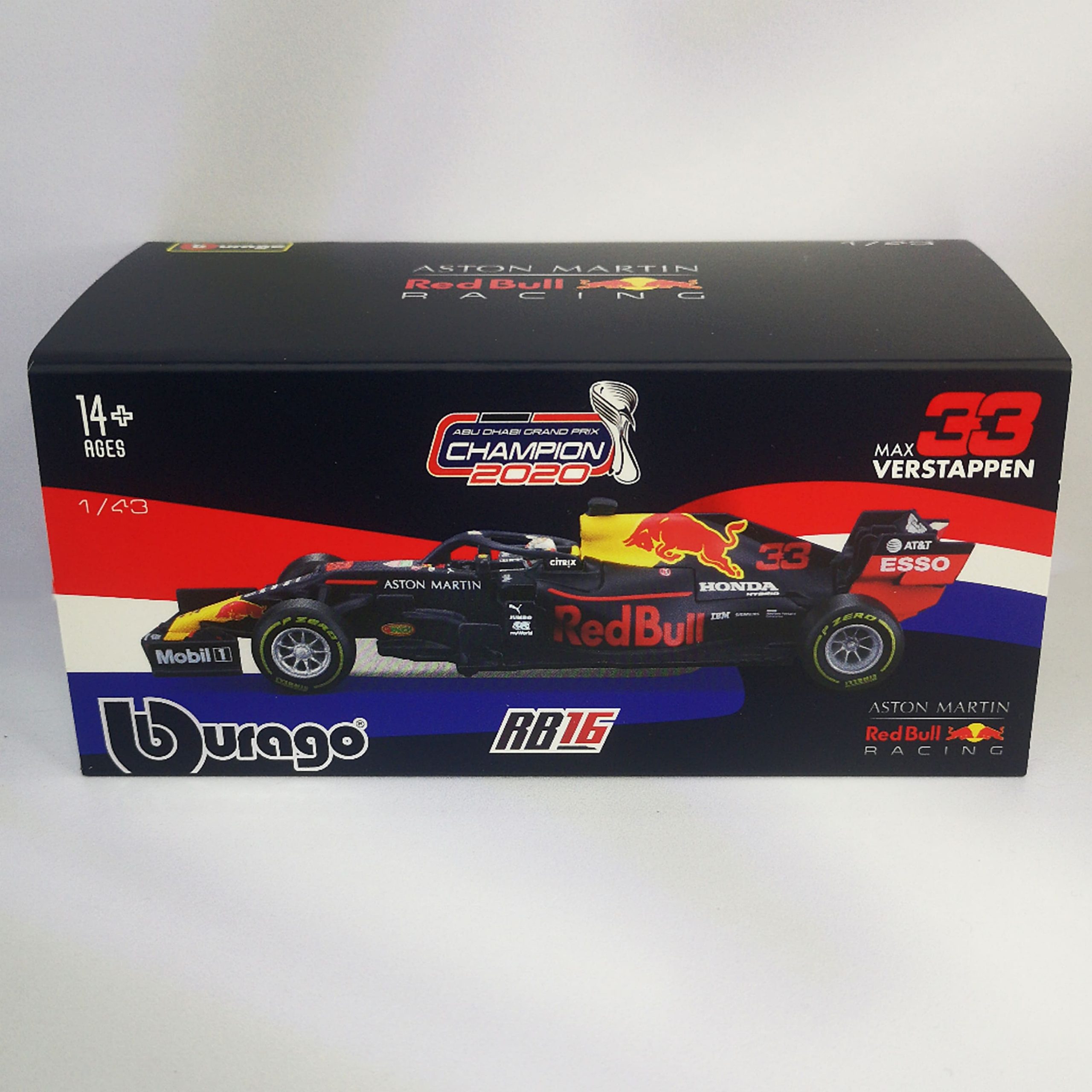 RedBull RB16 2020 #33 Max Verstappen Caja Acrilica Burago 1:43