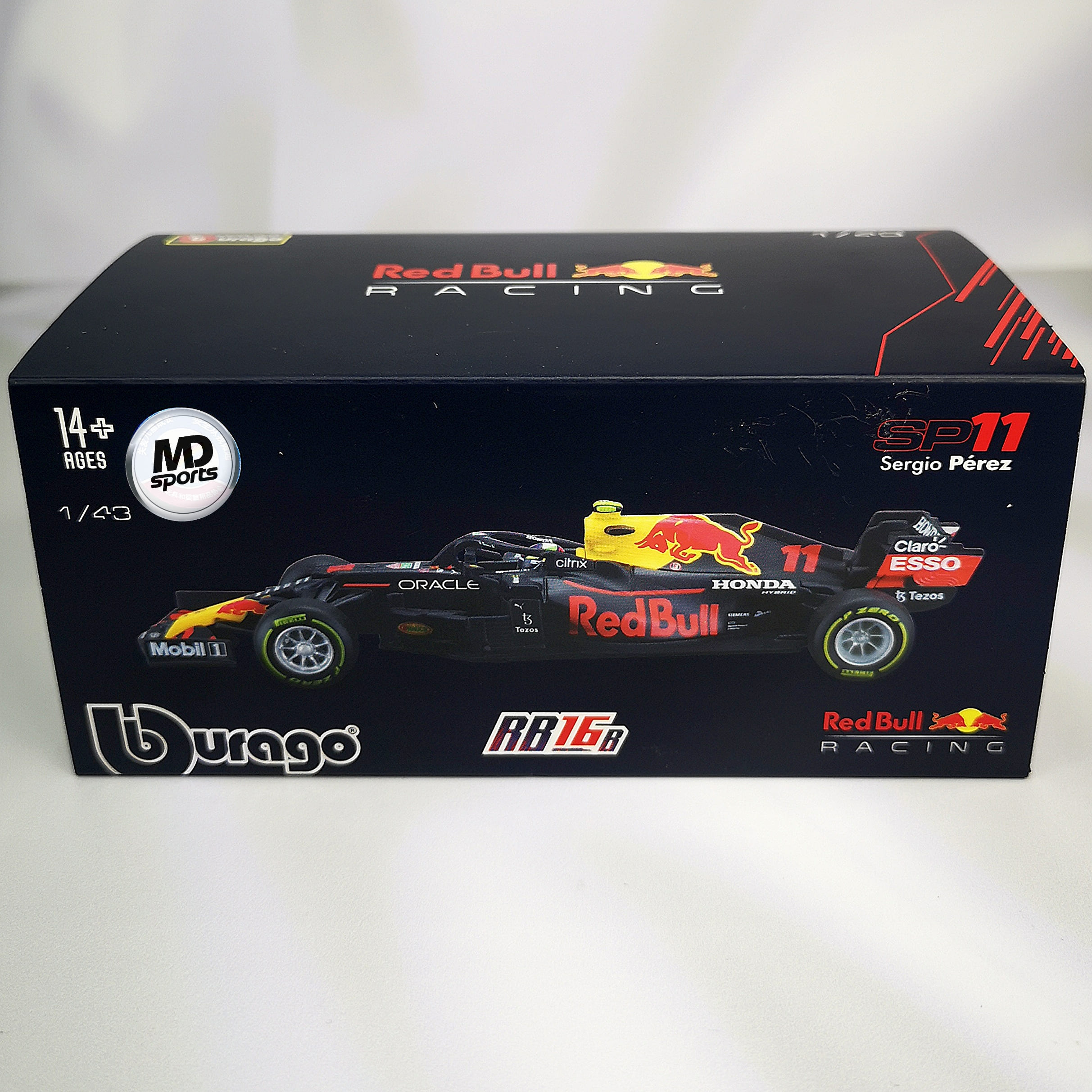 RedBull RB16b 2021 #11 Checo Perez Caja Acrilica Burago 1:43