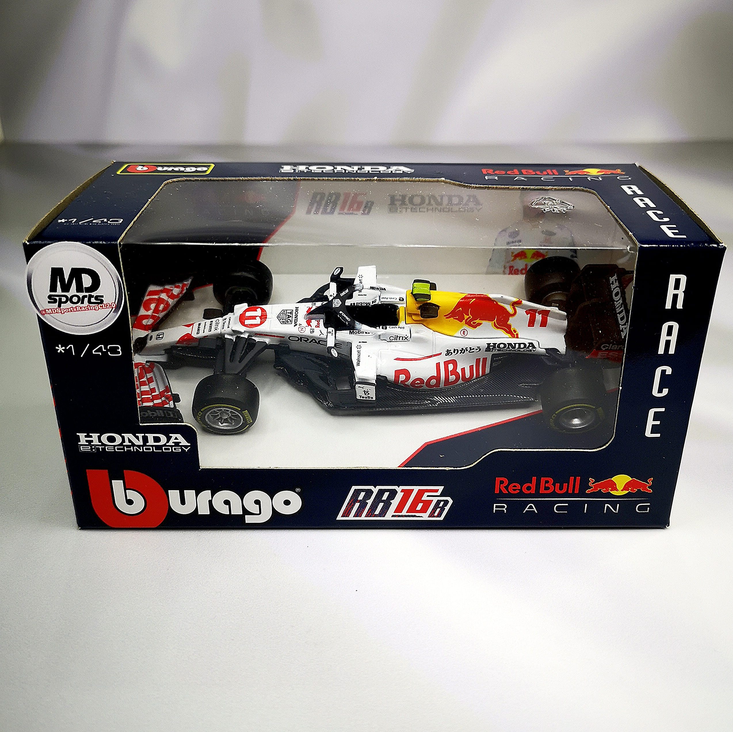 RedBull RB16b Special Blanco 2021 #11 Checo Perez Caja Normal Burago 1:43