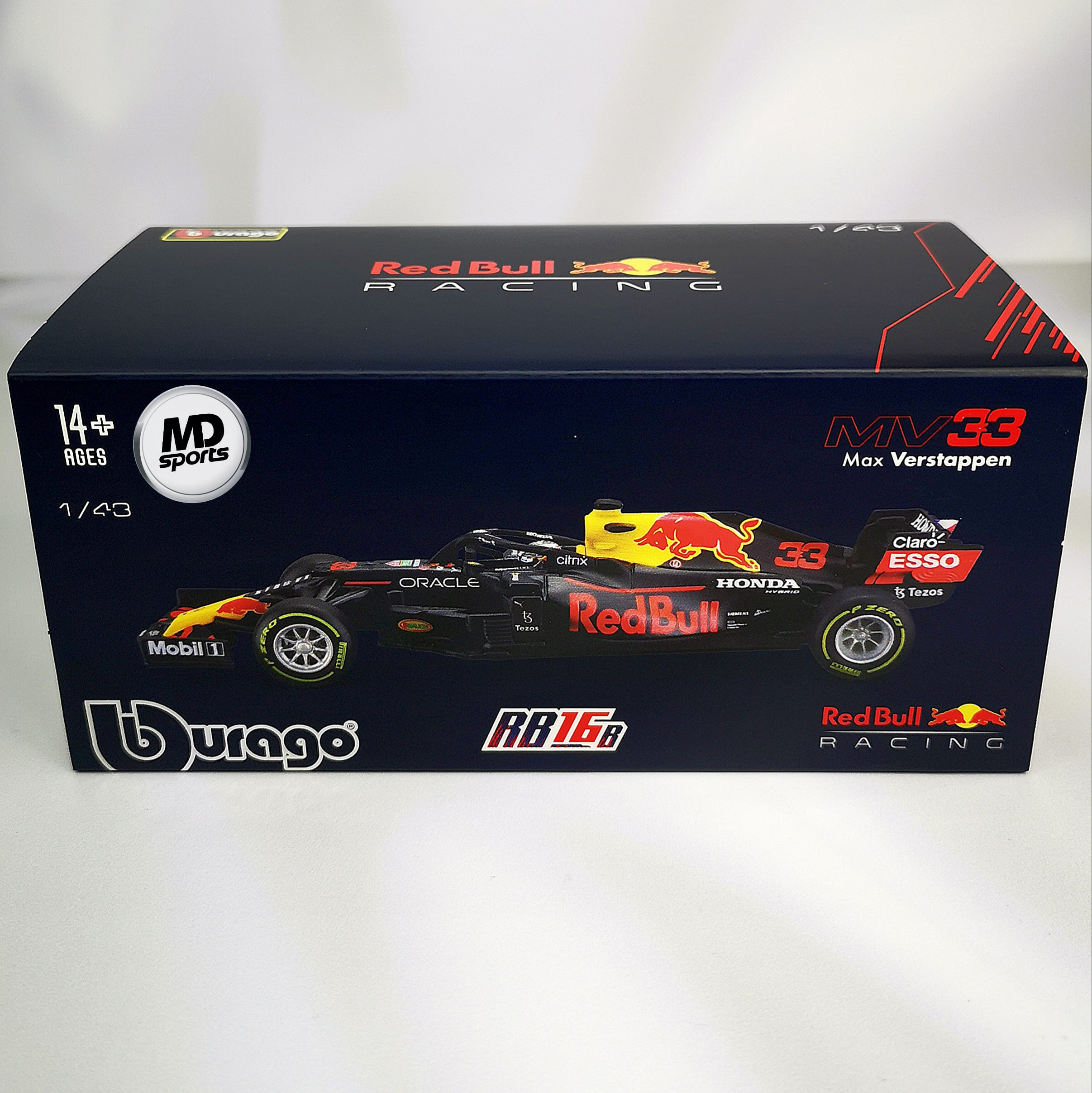 RedBull RB16b 2021 #33 Max Verstappen Caja Acrilica Burago 1:43