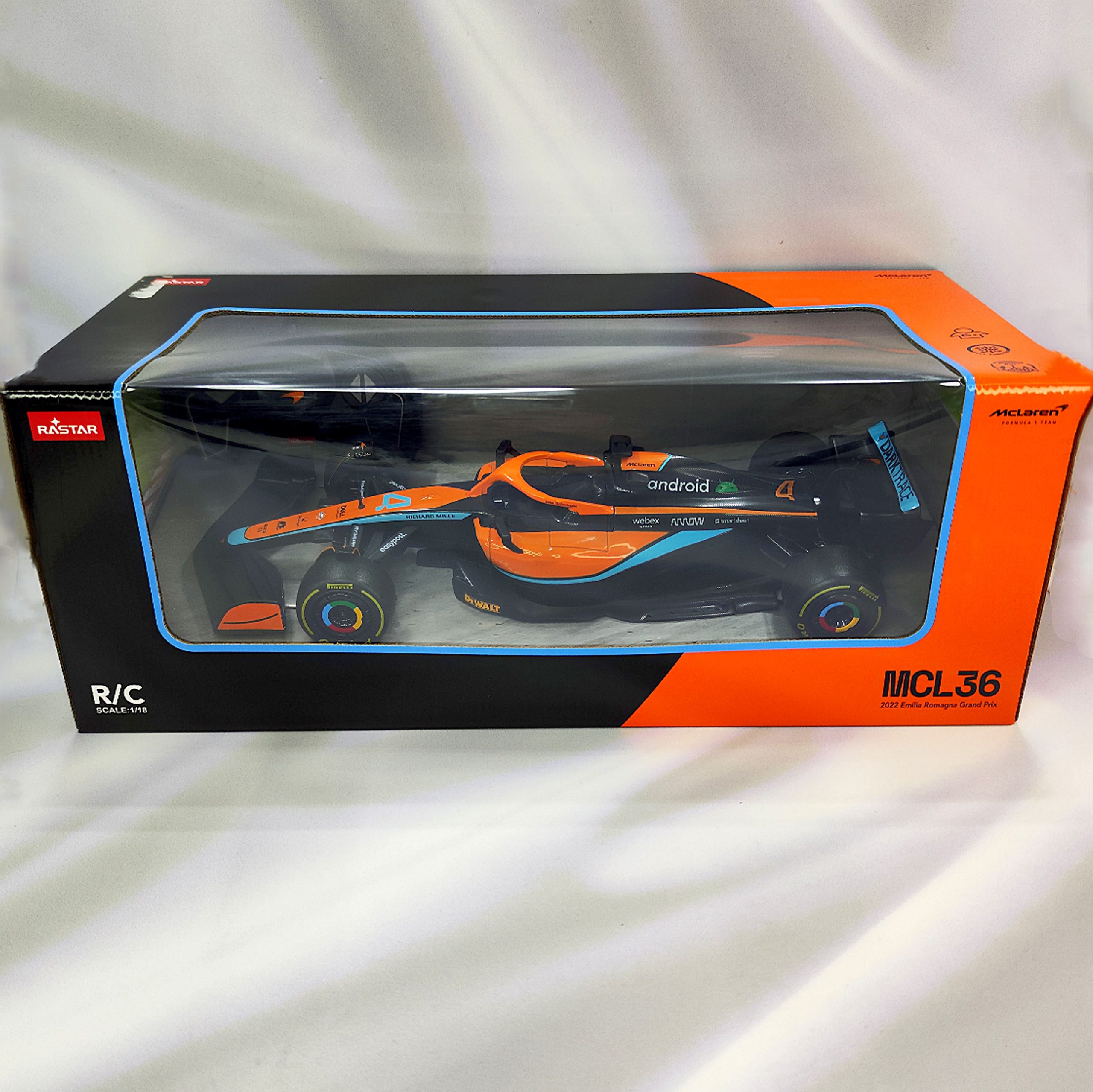 Mclaren MCL36 2022 #4 Lando Norris Rastar 1:18 Control Remoto