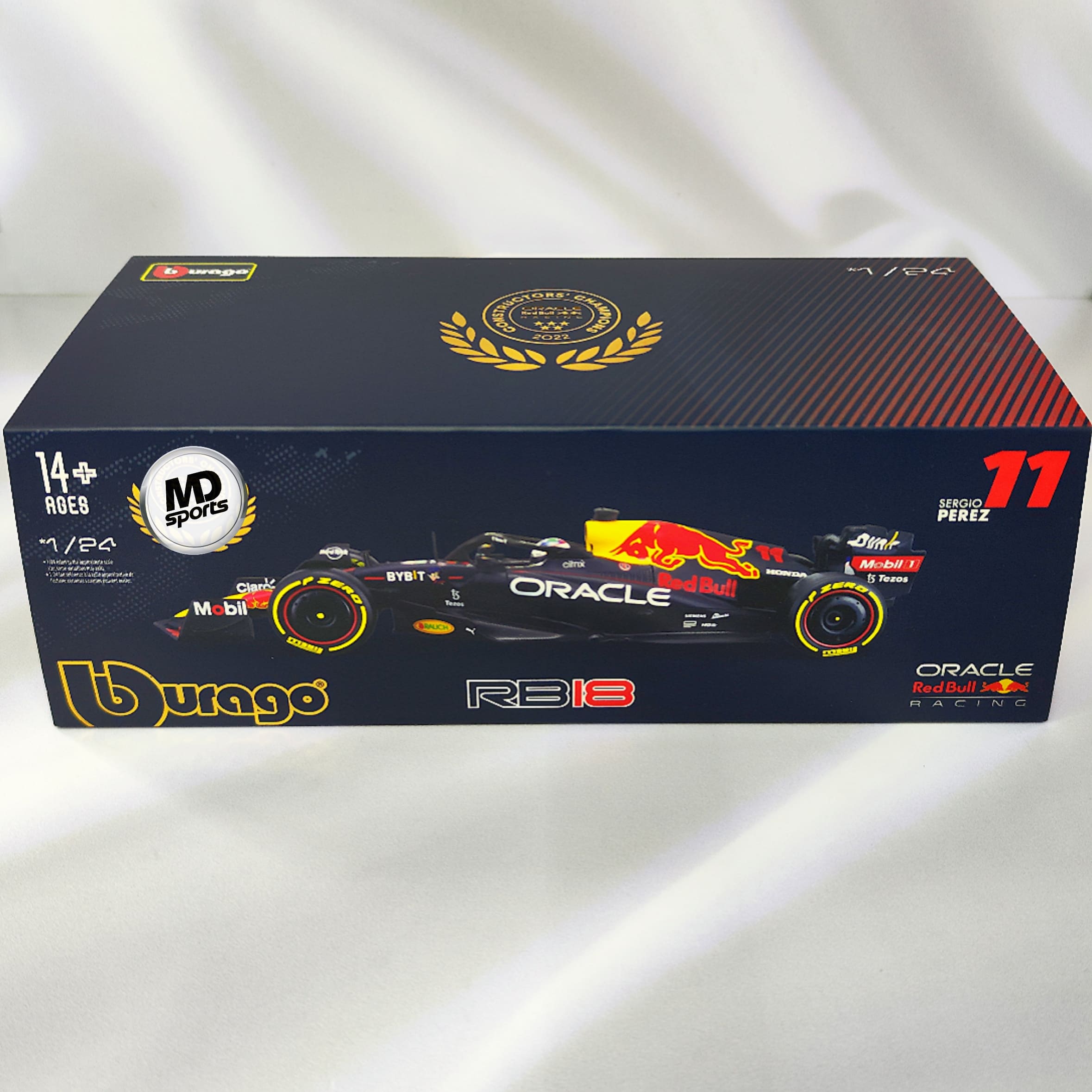 RedBull RB18 2022 #11 Checo Perez Caja Acrilica Burago 1:24