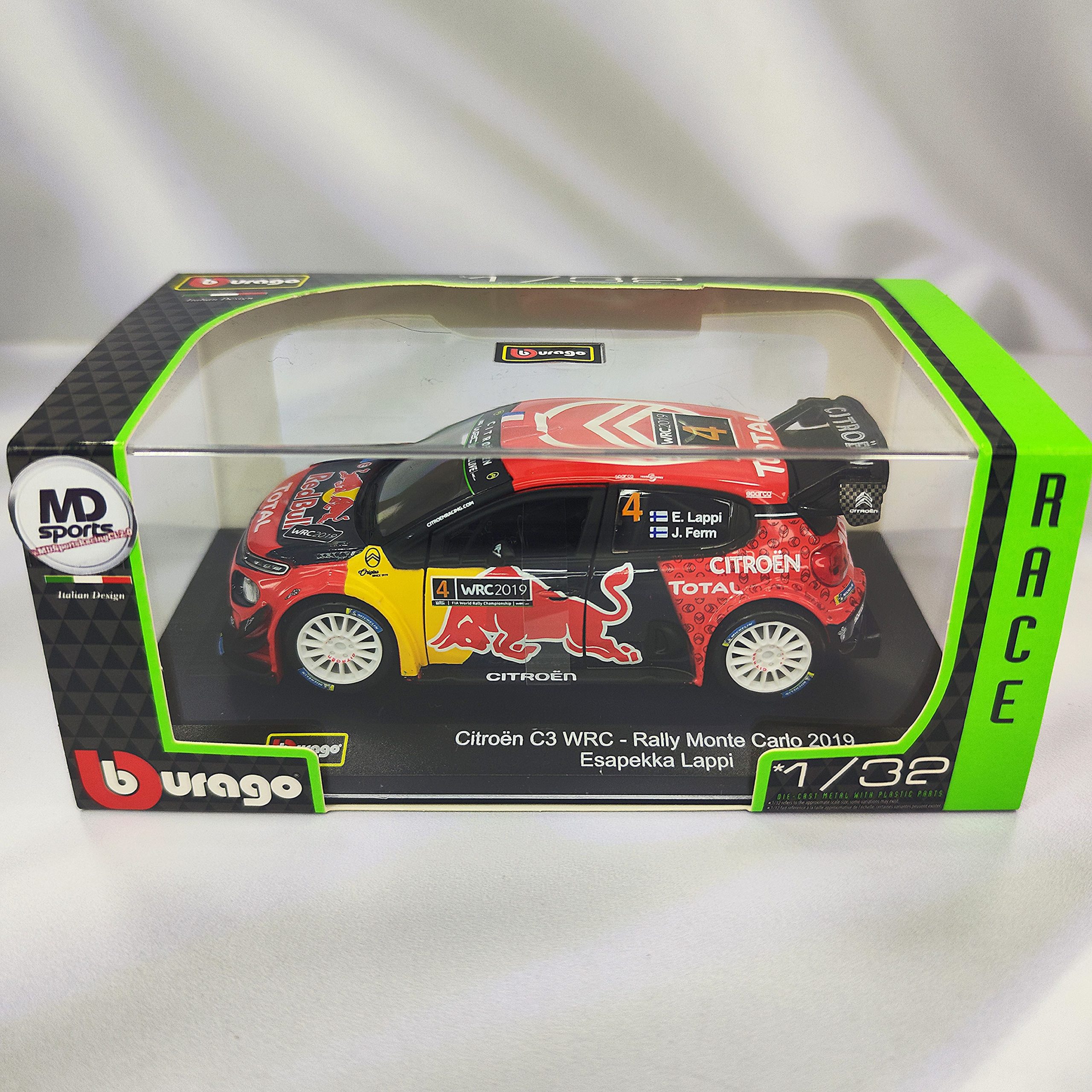 Citroen C3 WRC 2019 #4 Esapekka Lappi Caja Acrilica Burago 1:32