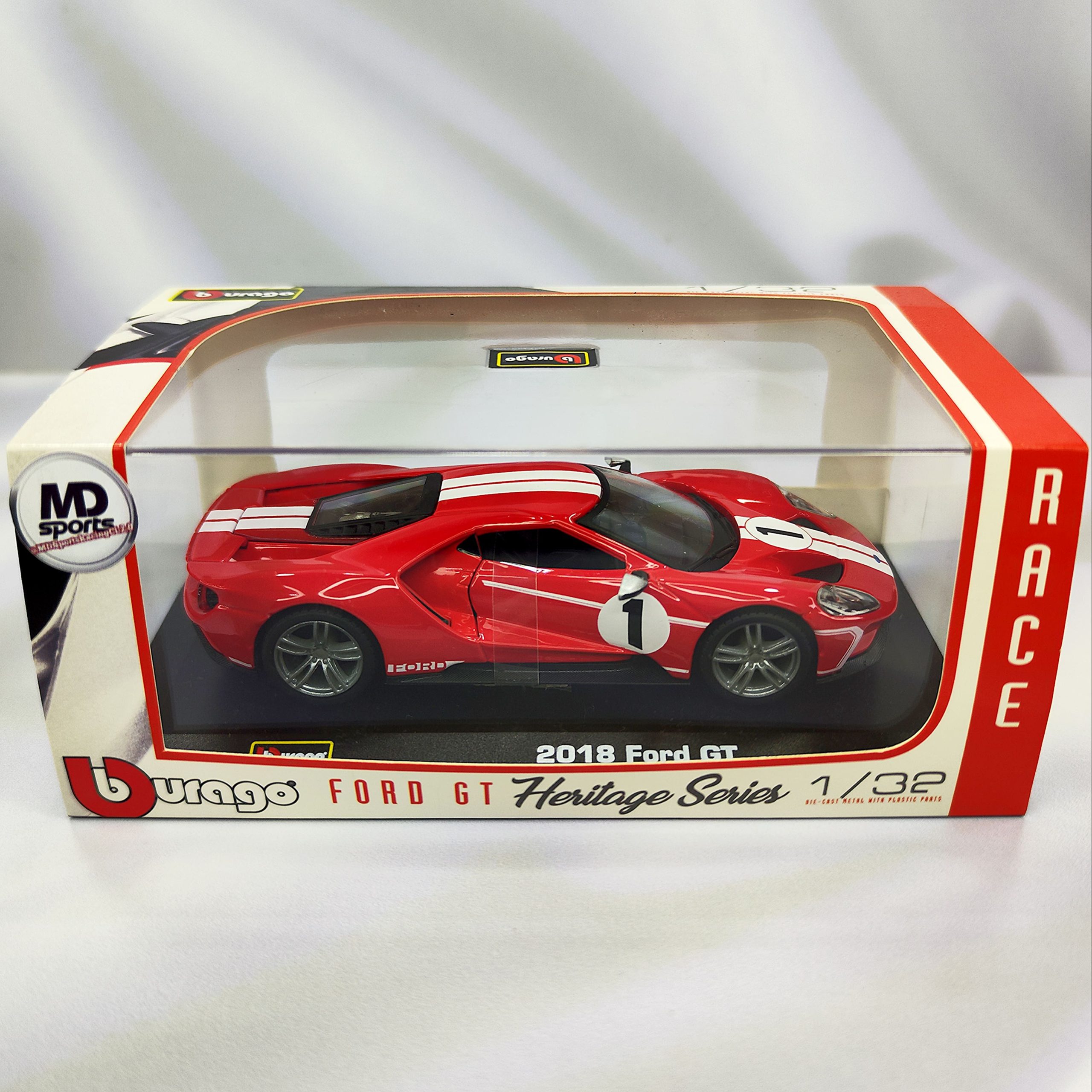 Auto Ford GT 2018 Caja Acrilica Burago 1:32