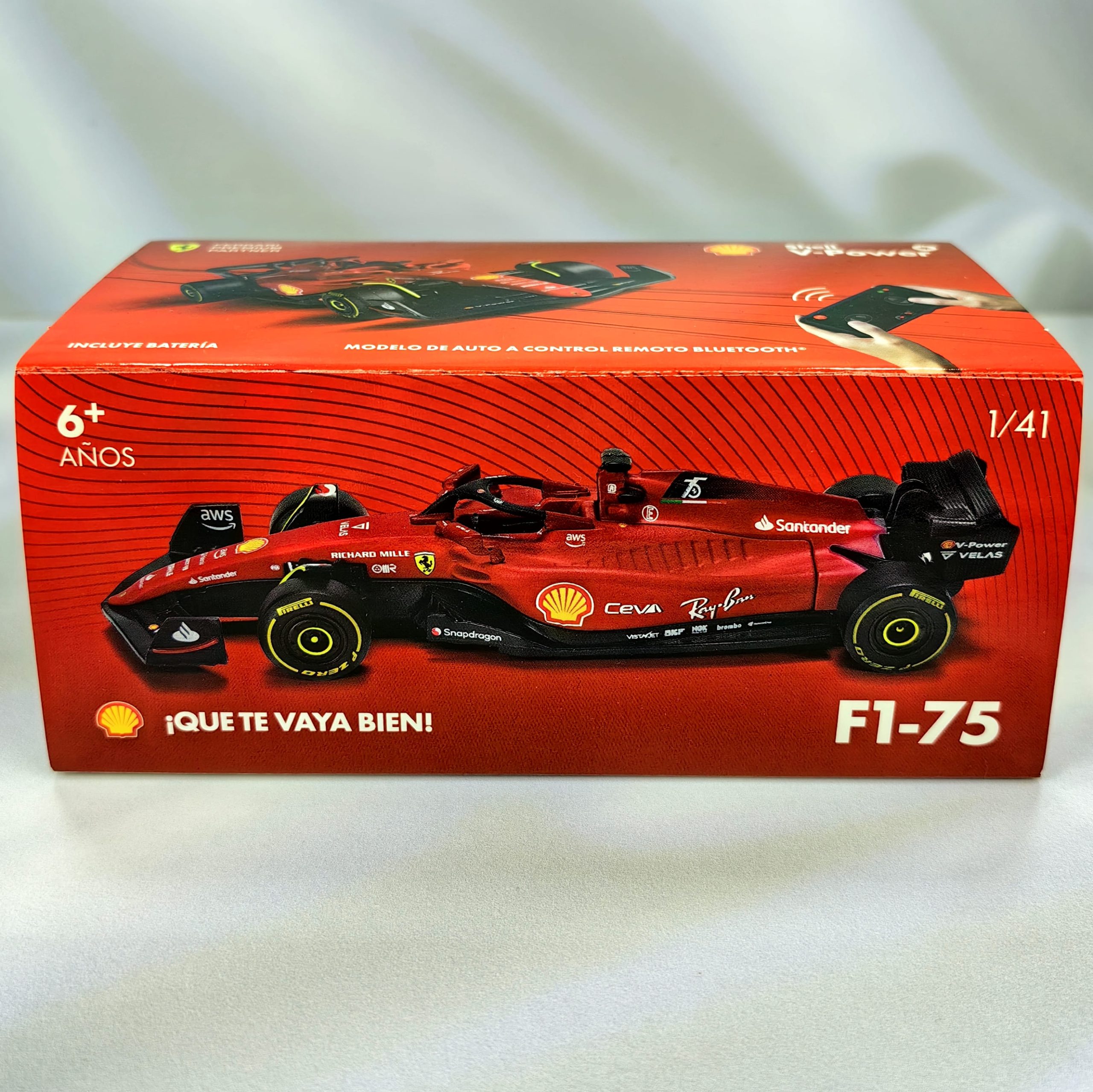 Ferrari F1-75 2022 Control Remoto Burago 1:41 – Colección Shell