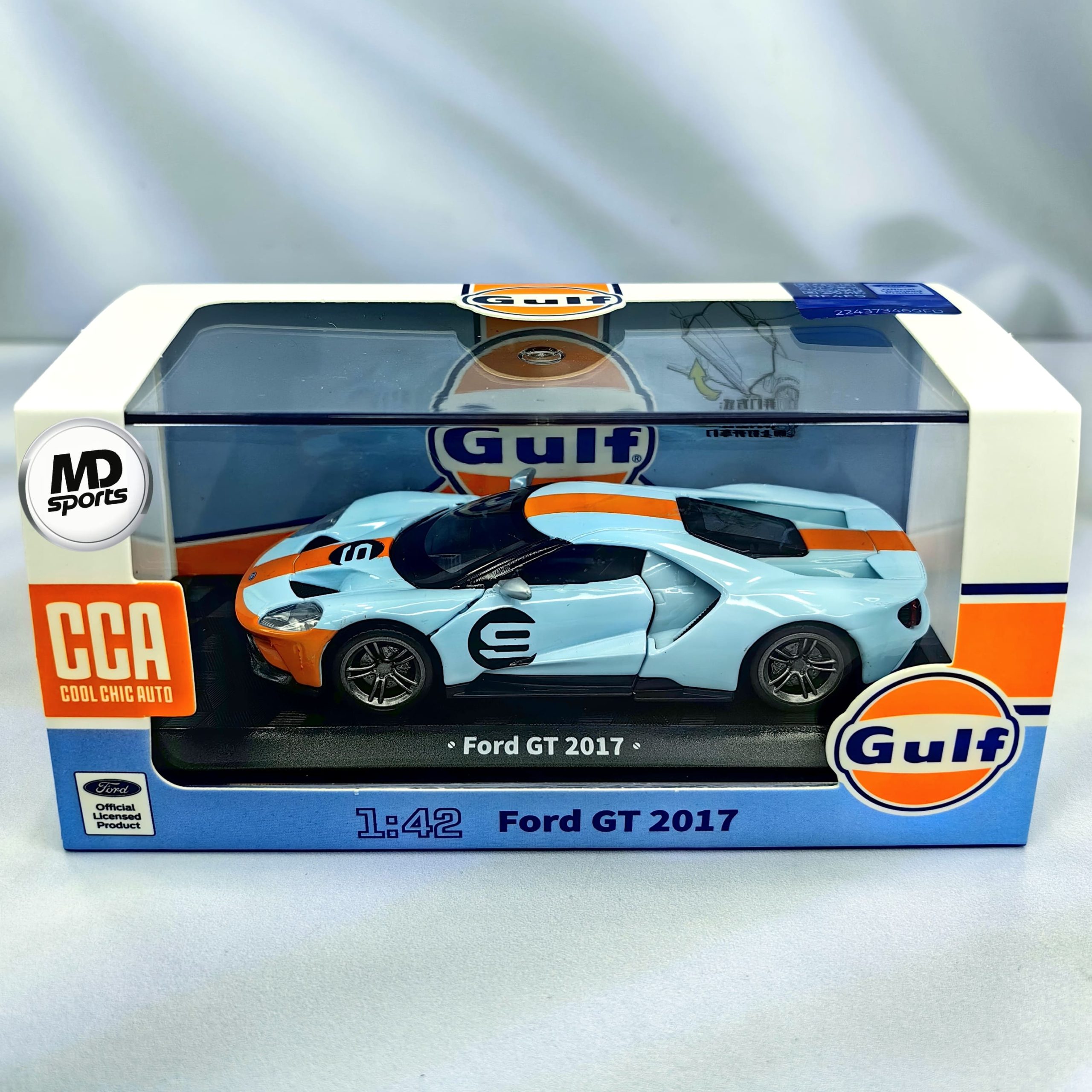 Ford GT 2017 #9 Colección Gulf Caja Acrilica 1:42