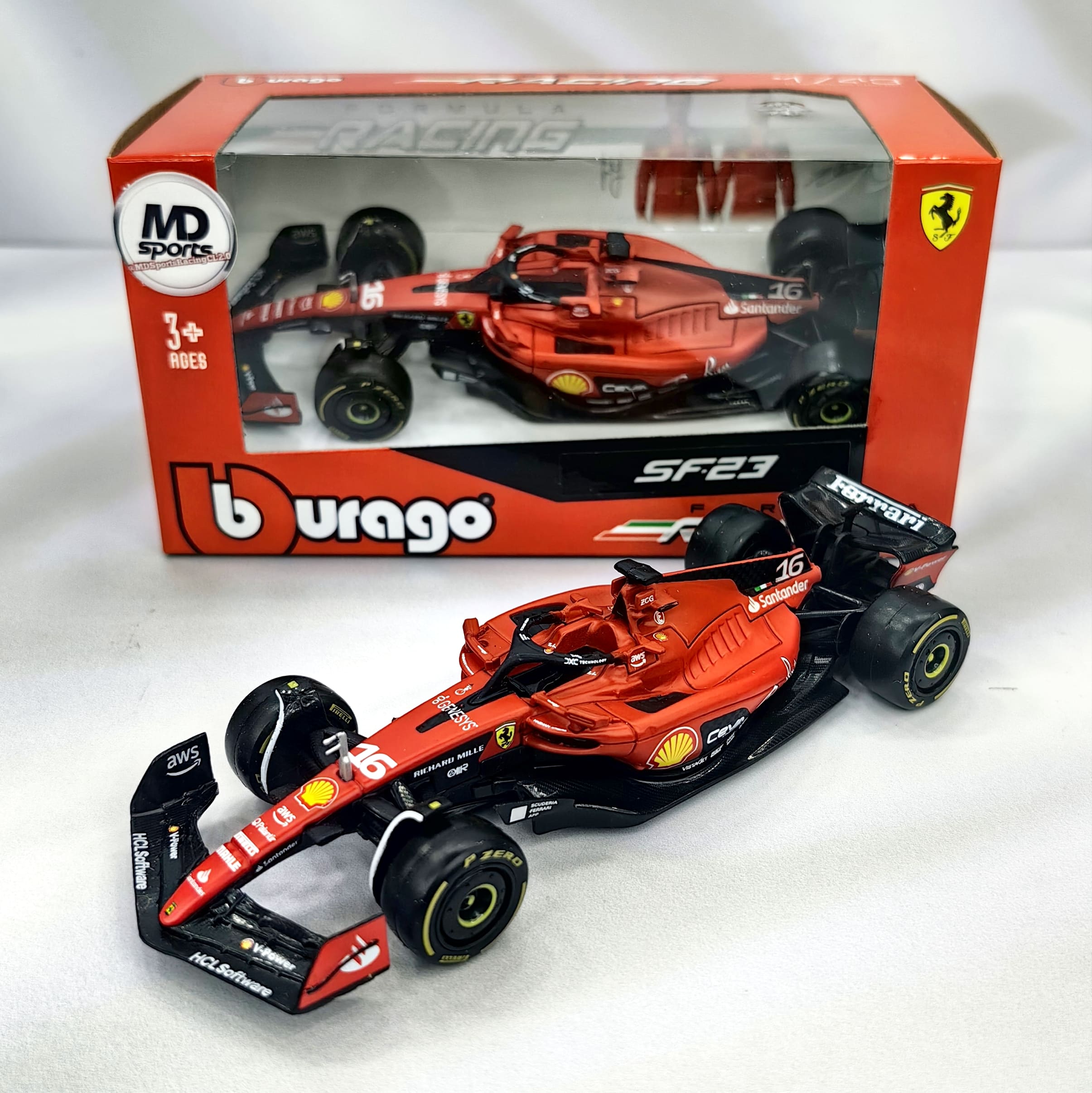 Ferrari SF-23 2023 #16 Charles Leclerc Caja Normal Burago 1:43