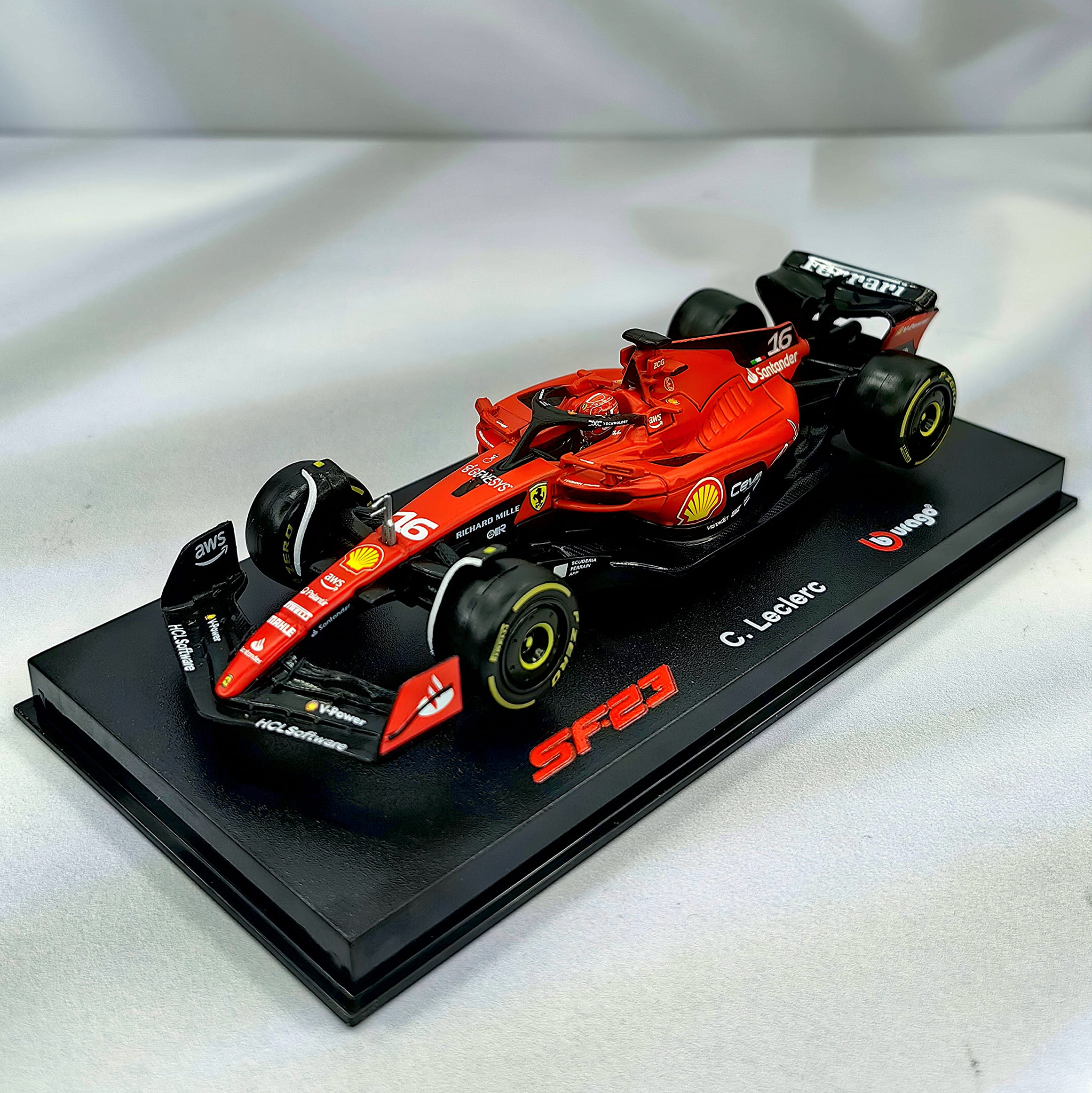 Ferrari SF-23 2023 #16 Charles Leclerc Caja Acrilica Burago 1:43