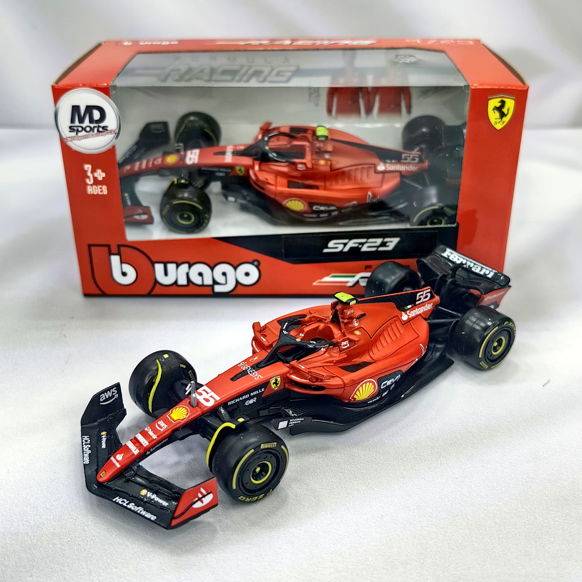 Ferrari SF-23 2023 #55 Carlos Sainz Caja Normal Burago 1:43