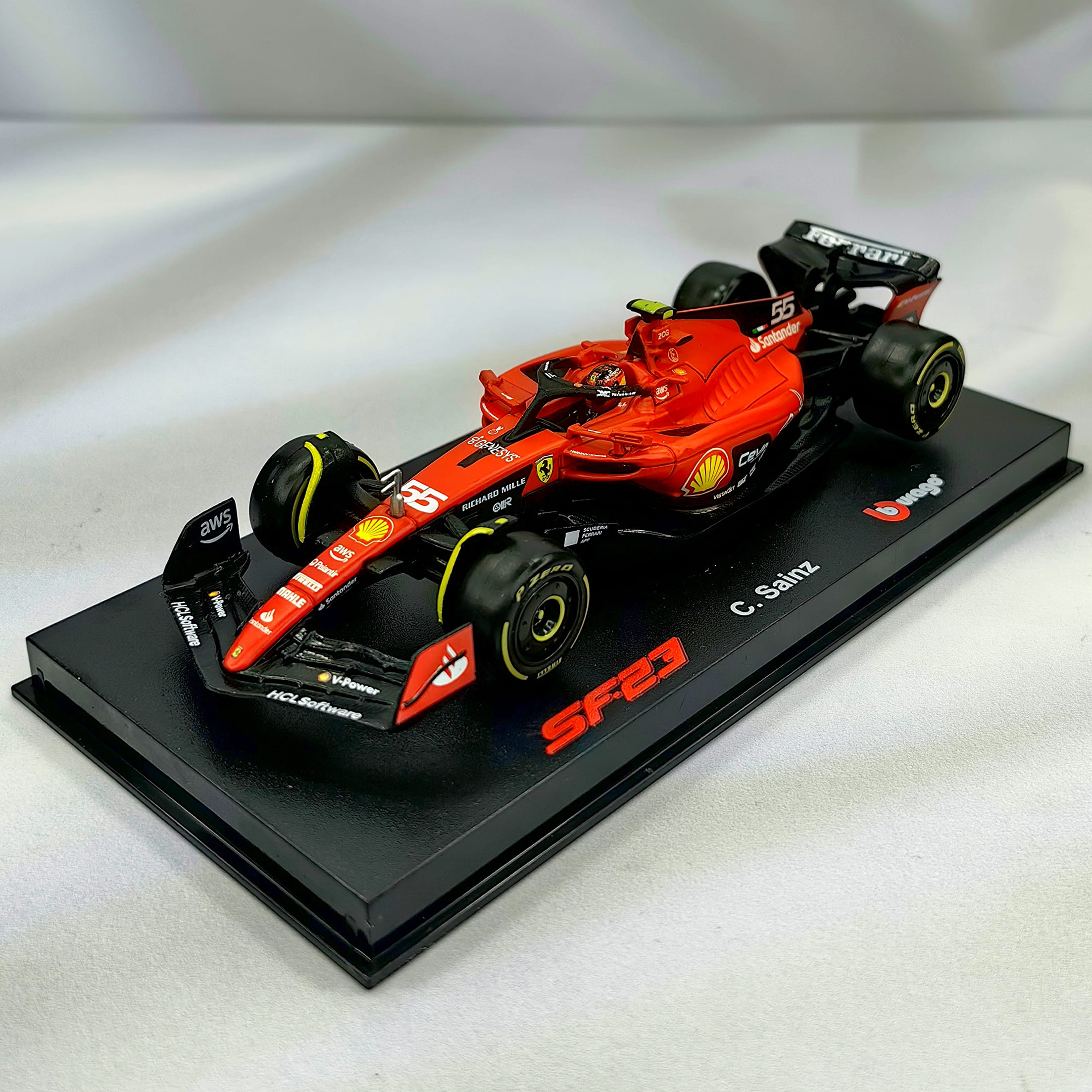 Ferrari SF-23 2023 #55 Carlos Sainz Caja Acrilica Burago 1:43