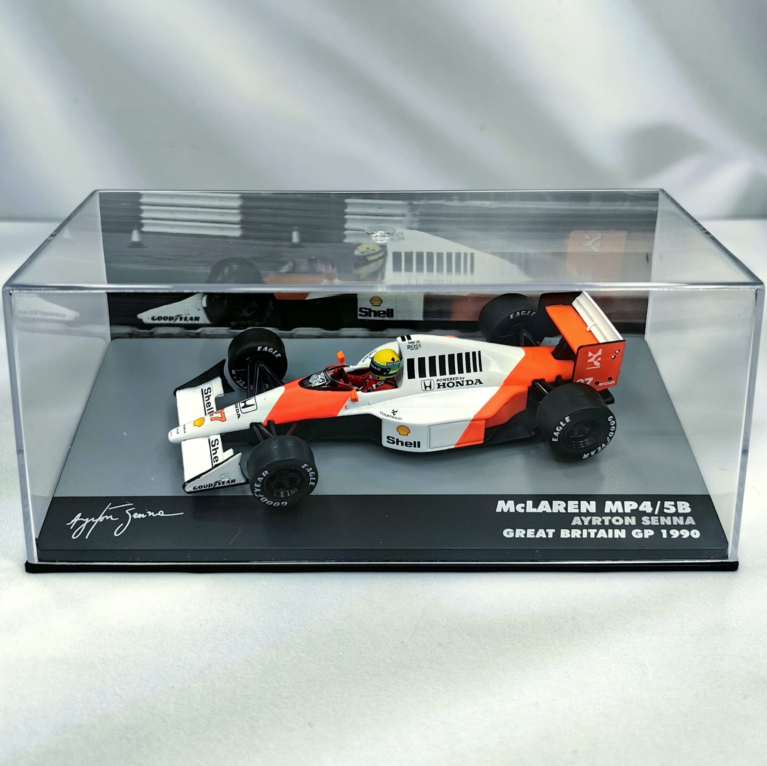 Mclaren MP4/5B 1990 #27 Ayrton Senna Caja Acrilica IXO Special 1:43