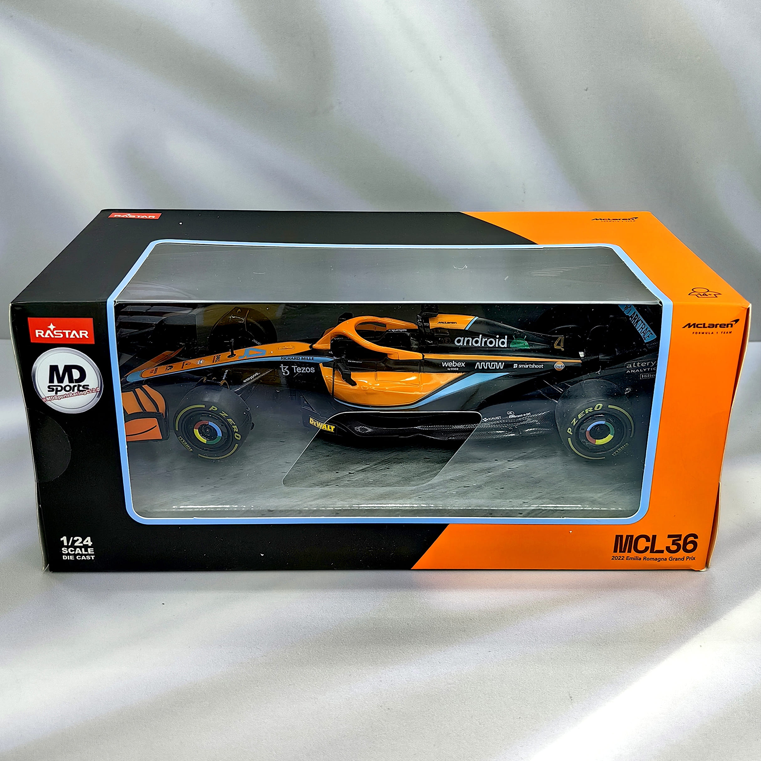 Mclaren MCL36 2022 #4 Lando Norris Caja Normal Rastar 1:24