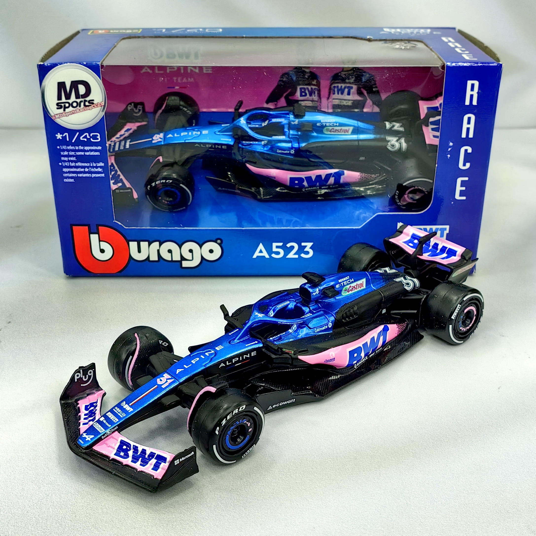 Alpine A523 2023 #31 Esteban Ocon Caja Normal Burago 1:43