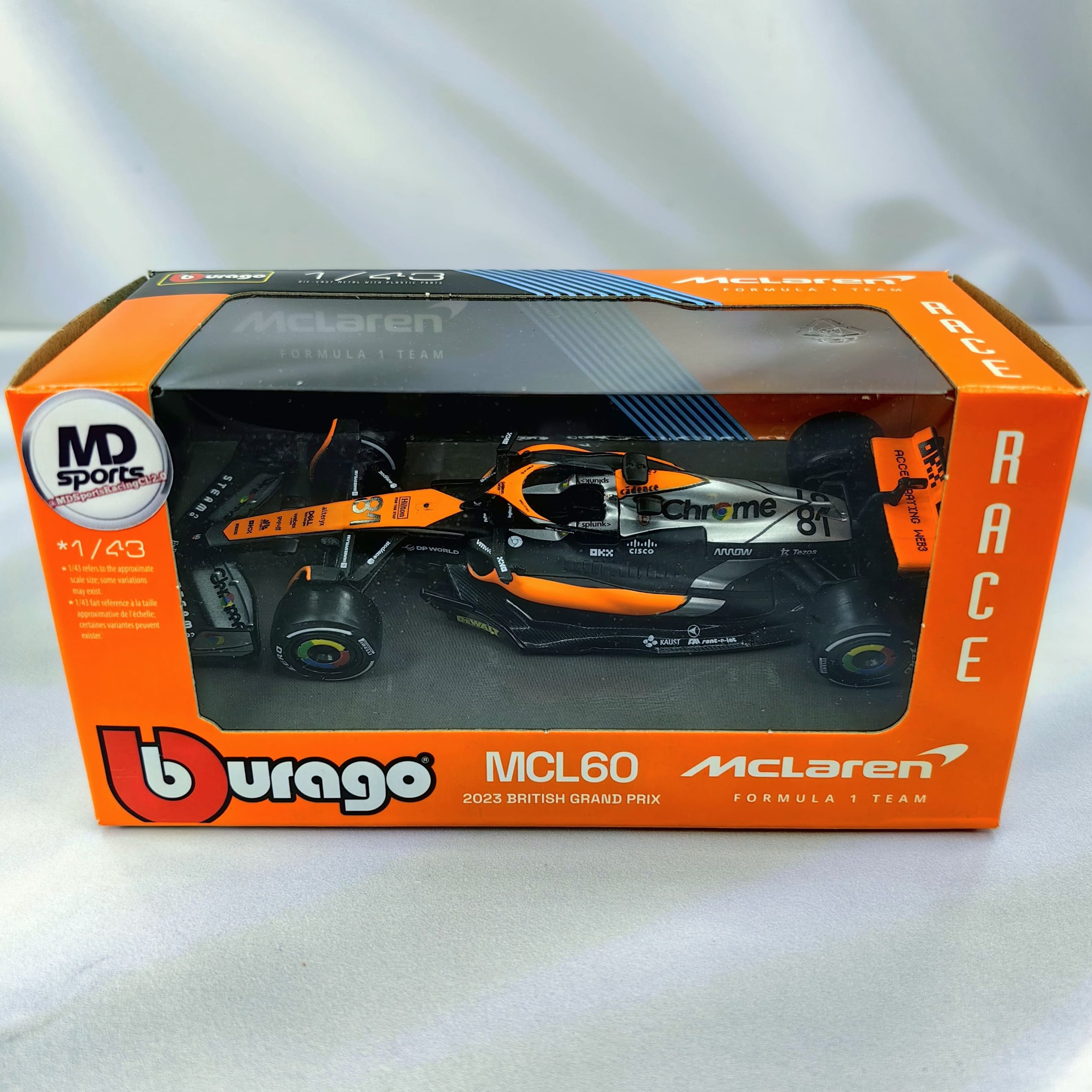 Mclaren MCL60 GP Silverstone 2023 #81 Oscar Piastri Caja Normal Burago 1:43