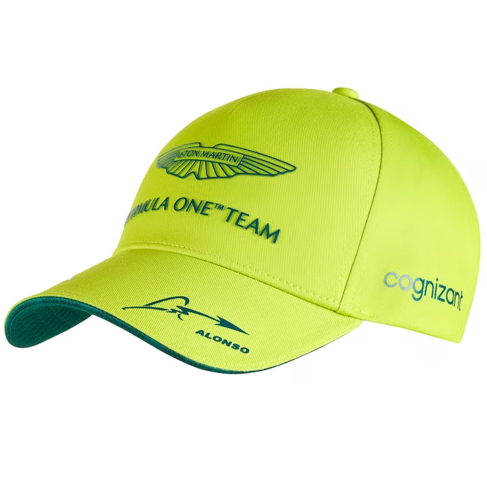 Gorro Boss Oficial Aston Martin Fernando Alonso 2023 Verde Lima