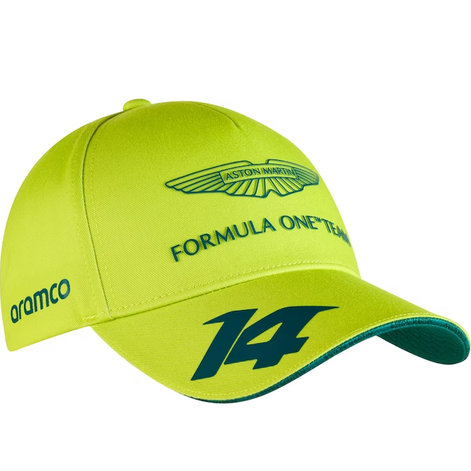 Gorro Boss Oficial Aston Martin Fernando Alonso 2023 Verde Lima