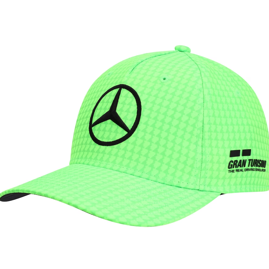 Gorro De Niño Oficial Mercedes F1 2023 Lewis Hamilton Verde Electrico