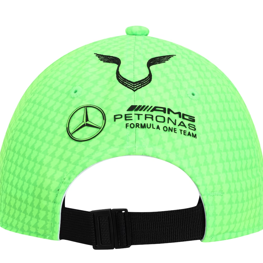 Gorro De Niño Oficial Mercedes F1 2023 Lewis Hamilton Verde Electrico